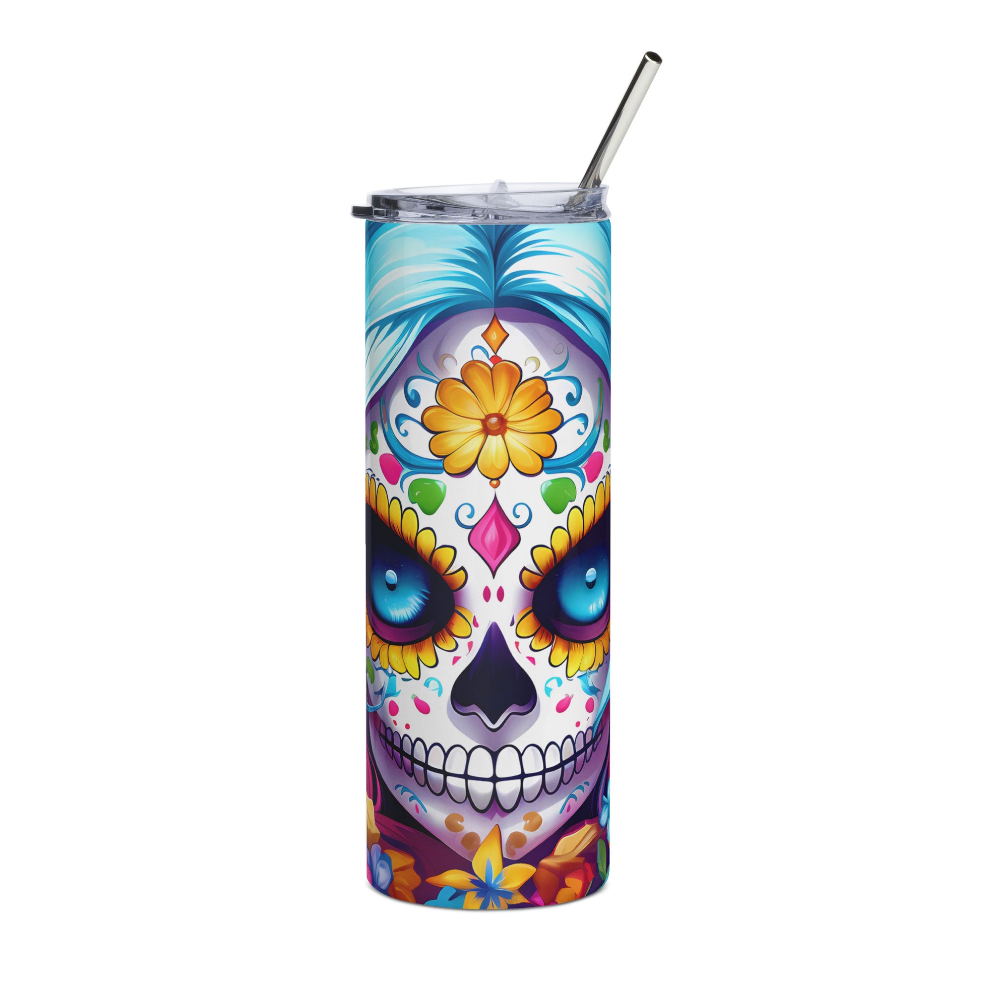 Day of the Dead Sugar Skulls 03 Stainless steel tumbler CedarHill Country Market