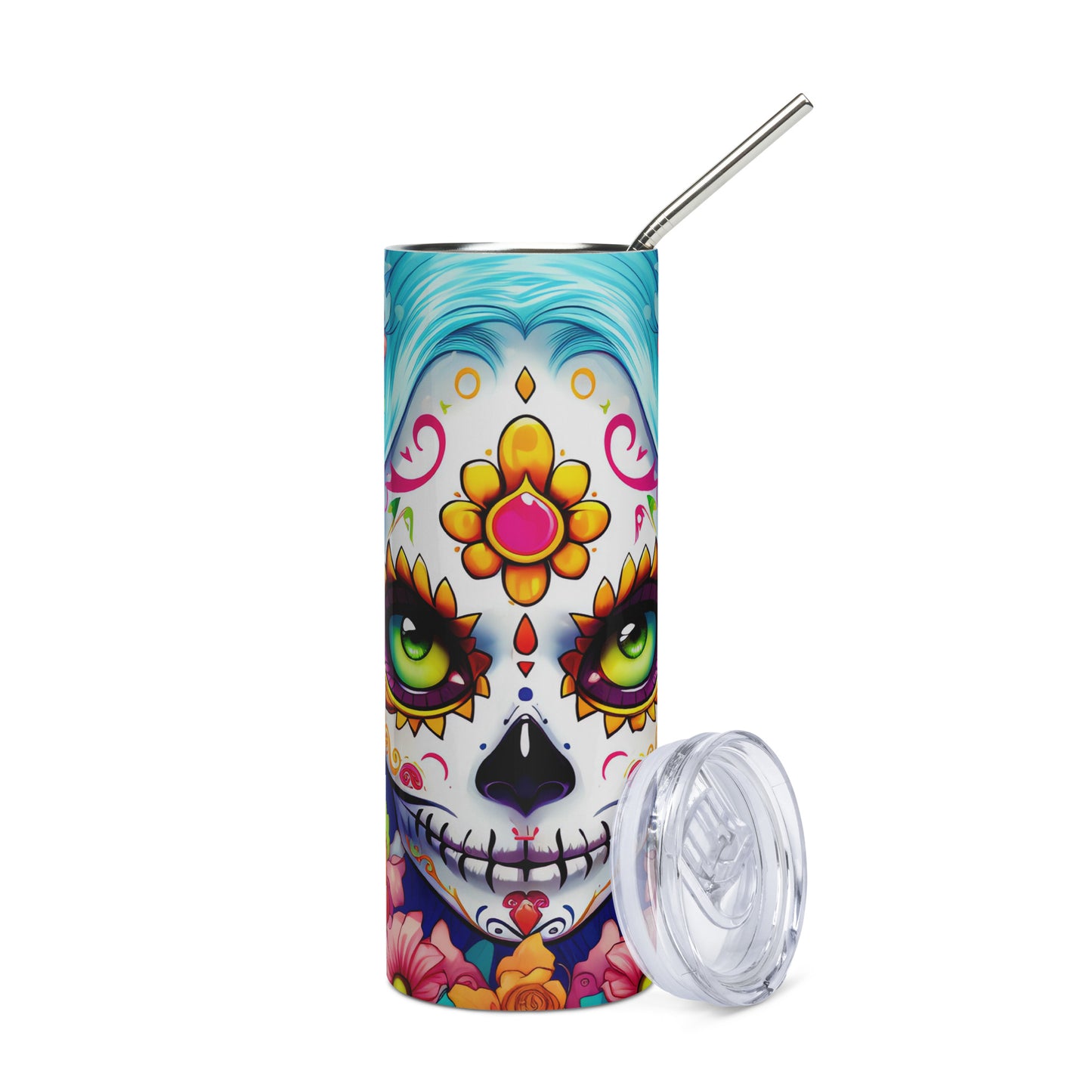 Day of the Dead Sugar Skull 04 Stainless steel tumbler CedarHill Country Market