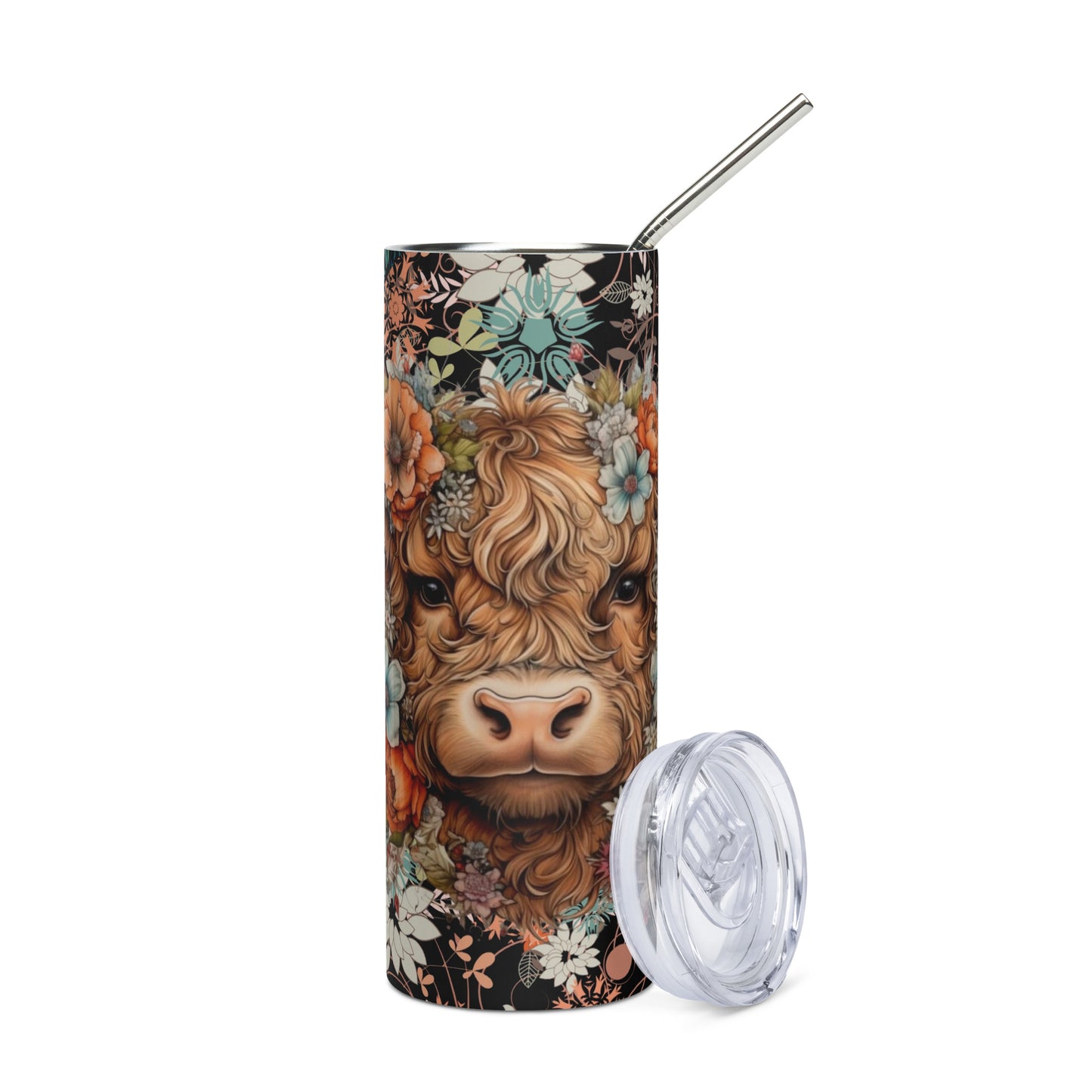 Christmas Highland Cow 20oz Stainless steel tumbler CedarHill Country Market