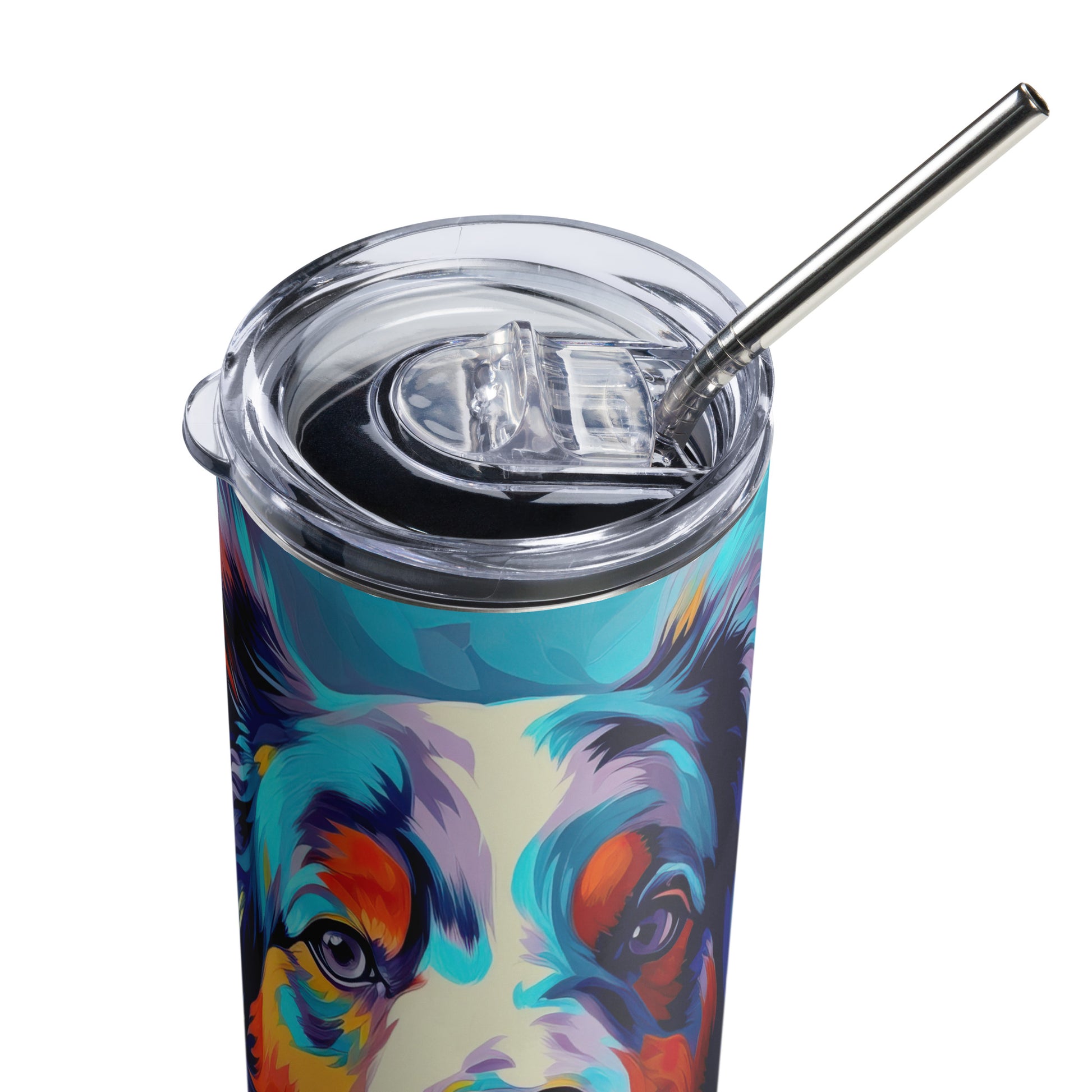 Australian Shepherd Vibrant Stainless steel tumbler CedarHill Country Market