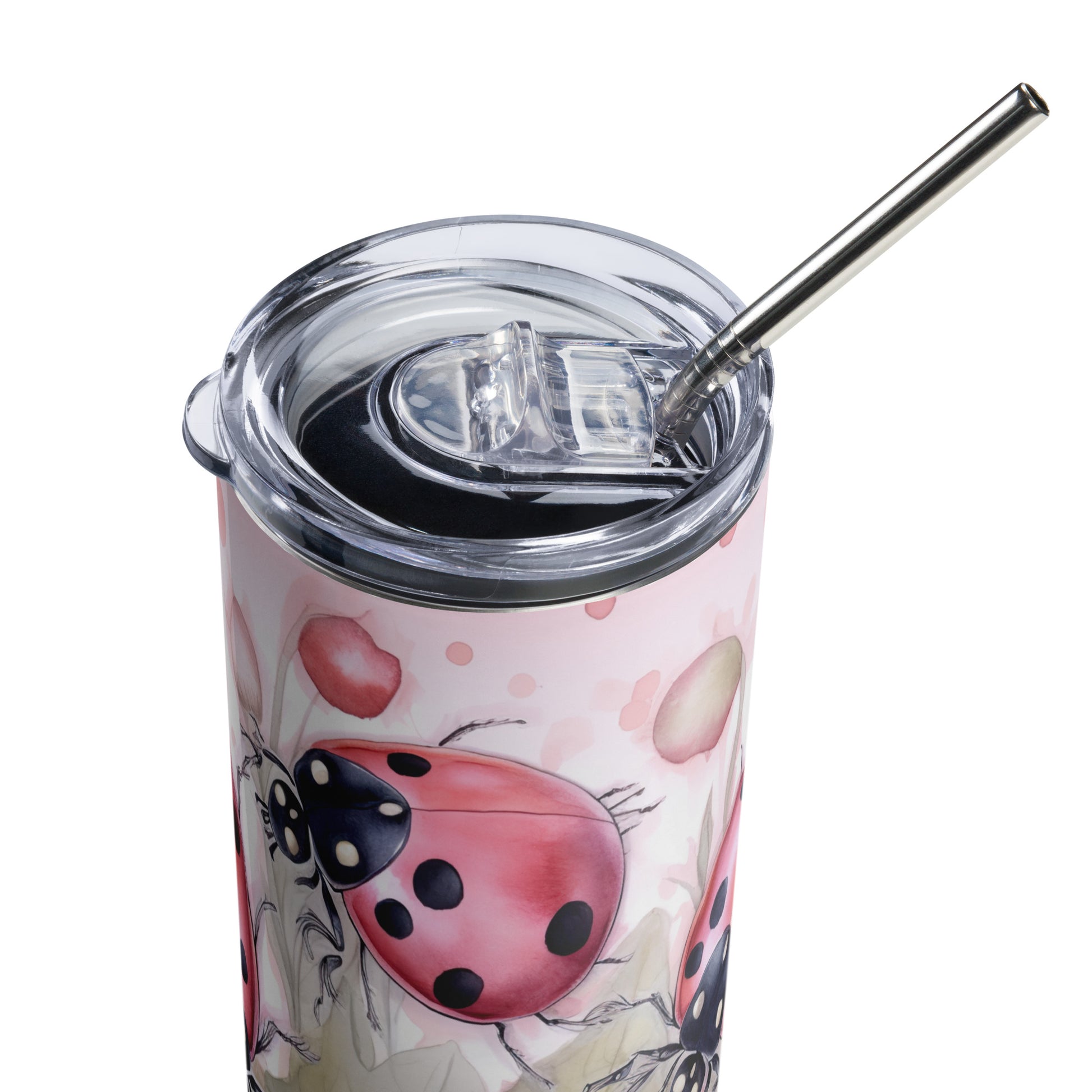 Pink Lady Bug Stainless steel tumbler CedarHill Country Market