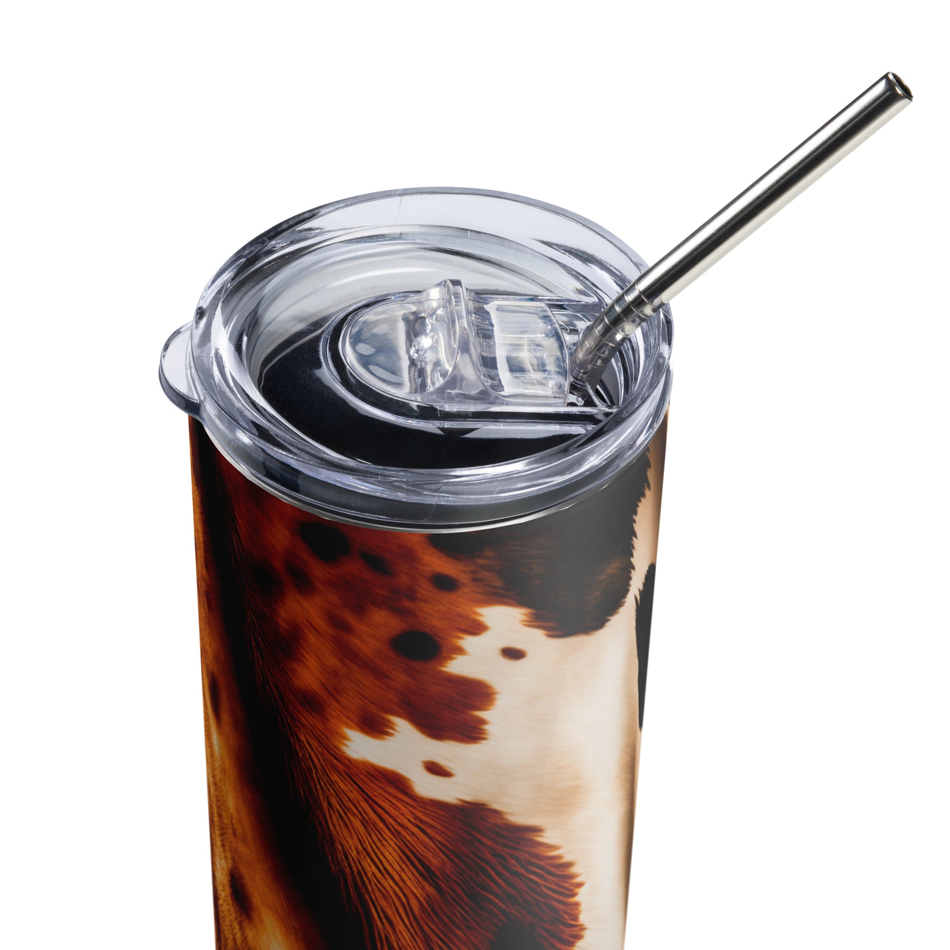 Cow Hide 3 D Print Stainless steel tumbler CedarHill Country Market