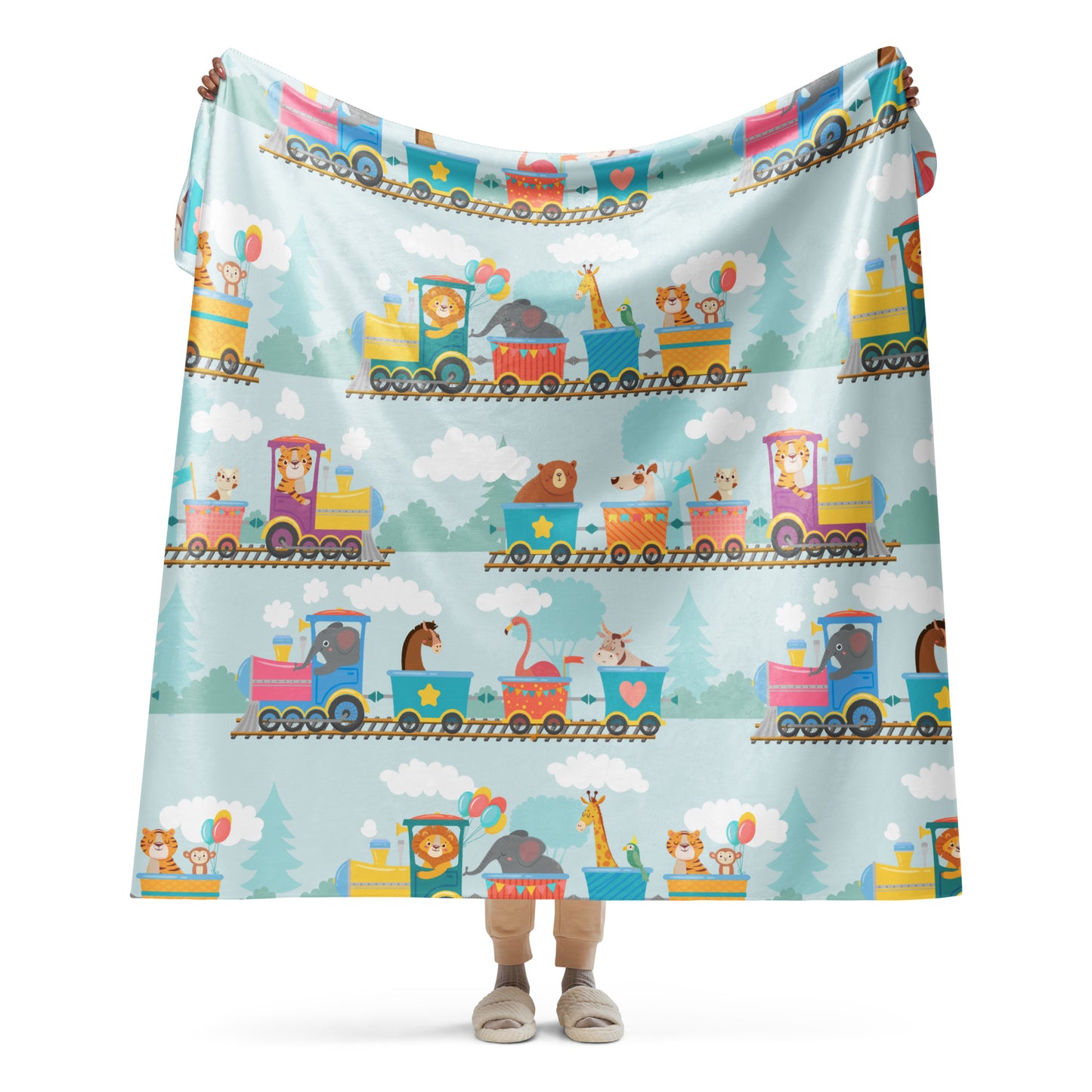 Baby Animal Circus Train Baby/Toddler Printed Sherpa blanket CedarHill Country Market