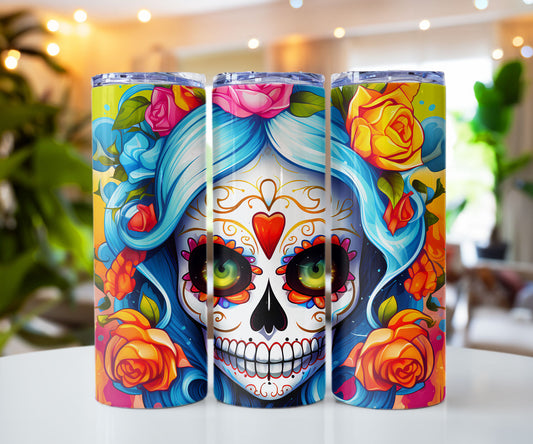 Day of the Dead Sugar Skull 01 Stainless steel tumbler CedarHill Country Market