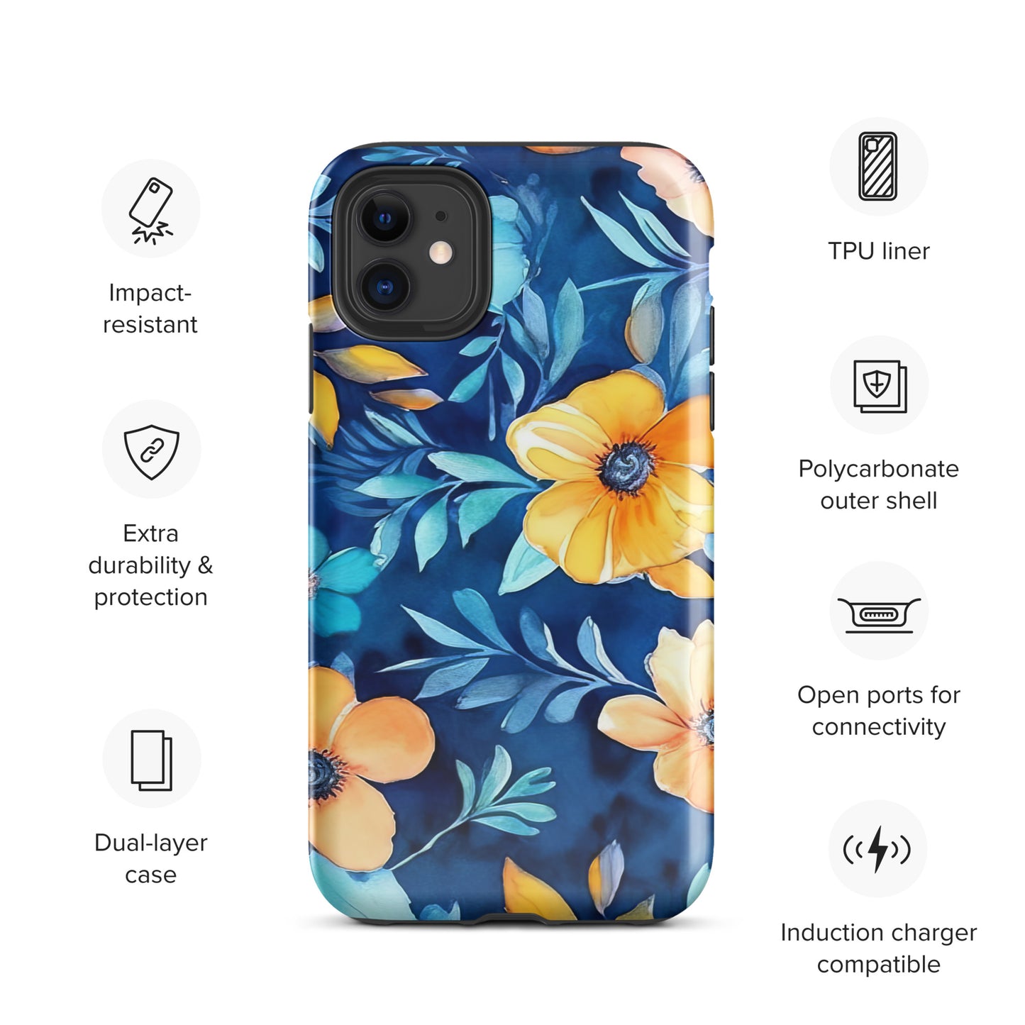 Blue and Yellow Rose Tough Case for iPhone® CedarHill Country Market