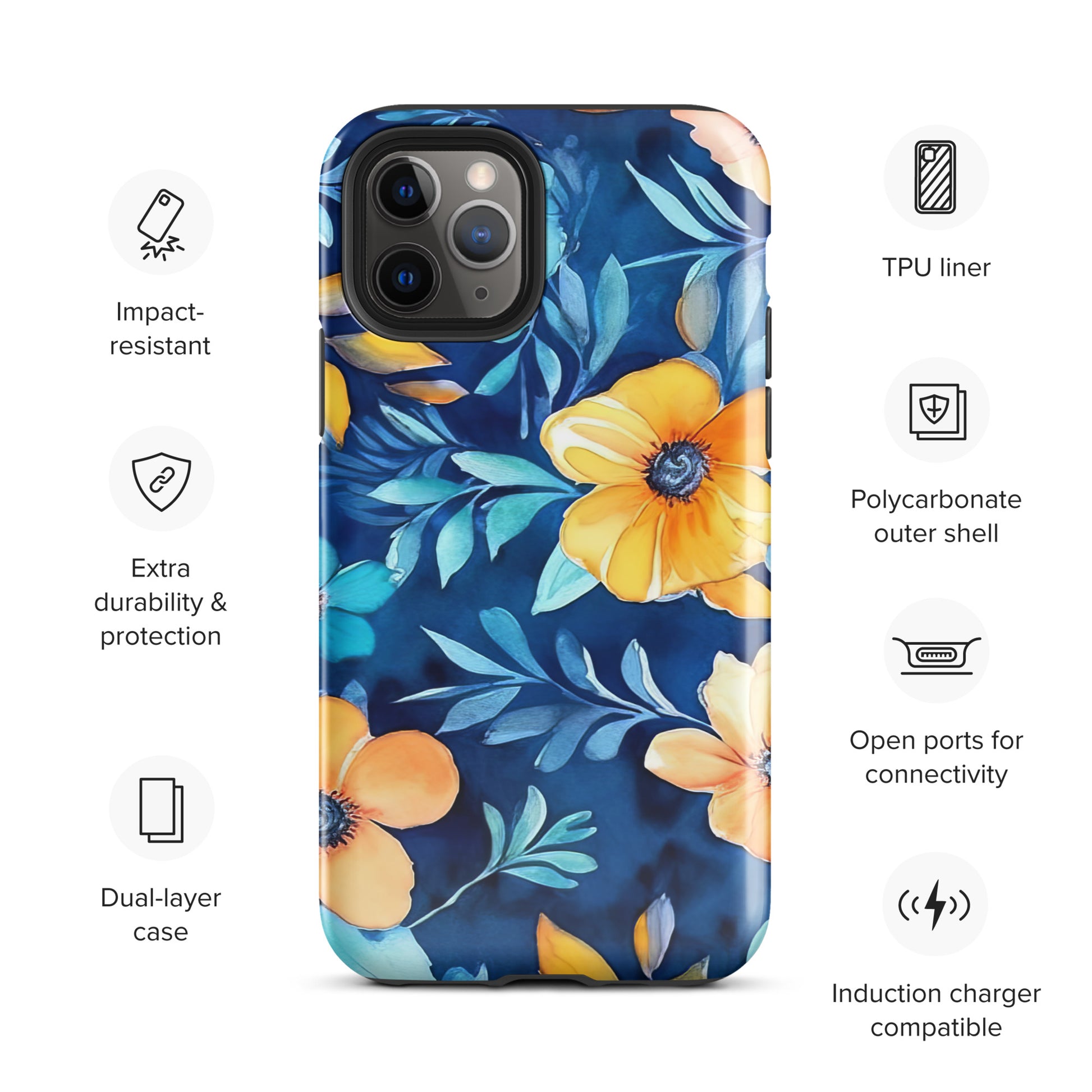 Blue and Yellow Rose Tough Case for iPhone® CedarHill Country Market