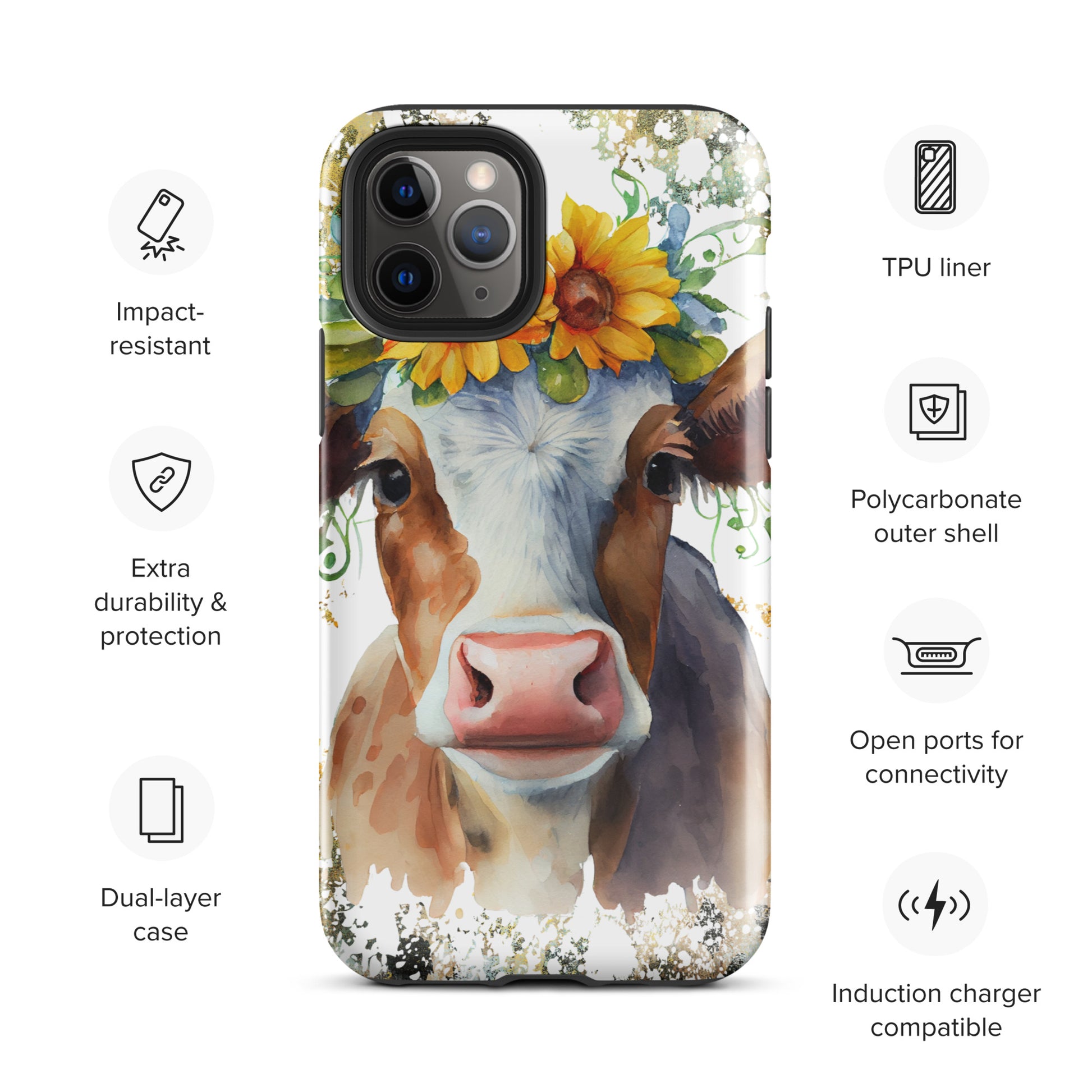 Sunflower Cow Themed Tough Case for iPhone® CedarHill Country Market