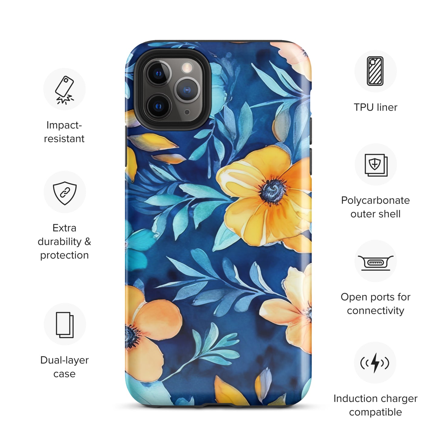 Blue and Yellow Rose Tough Case for iPhone® CedarHill Country Market