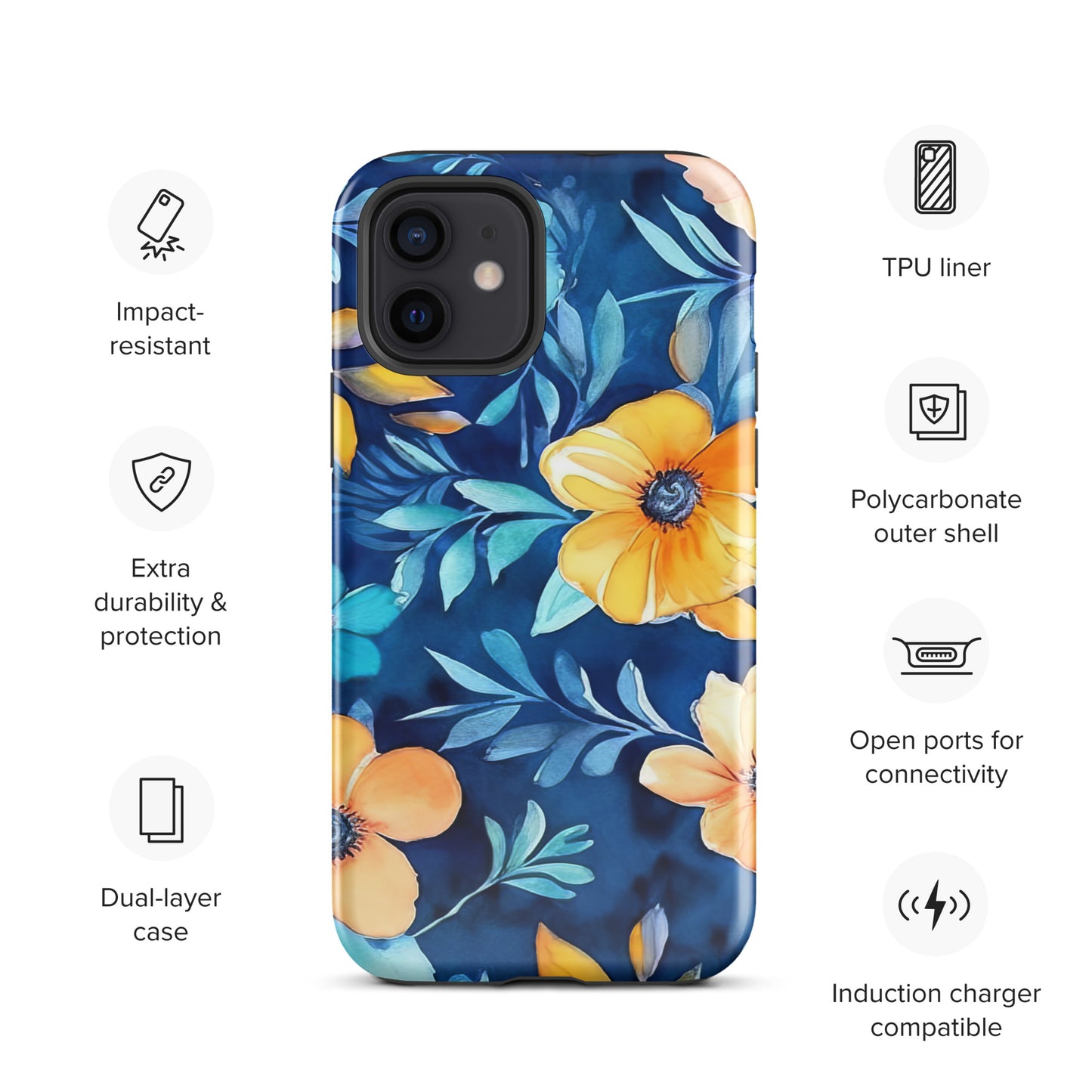 Blue and Yellow Rose Tough Case for iPhone® CedarHill Country Market