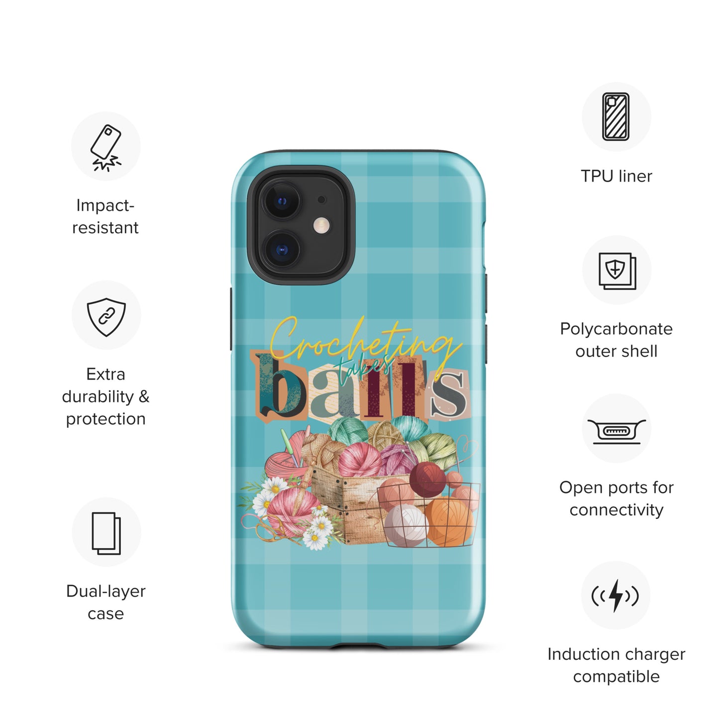 Crocheting Takes Balls Themed Tough Case for iPhone®