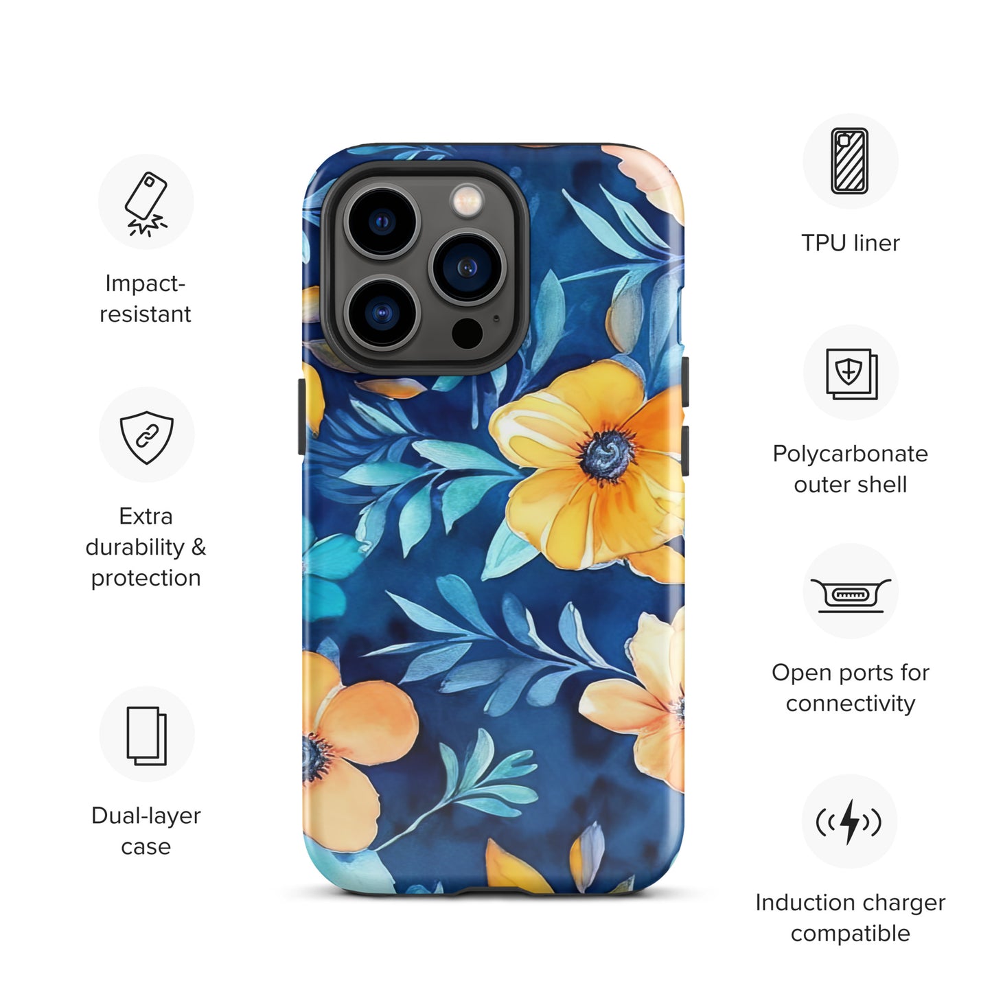 Blue and Yellow Rose Tough Case for iPhone® CedarHill Country Market