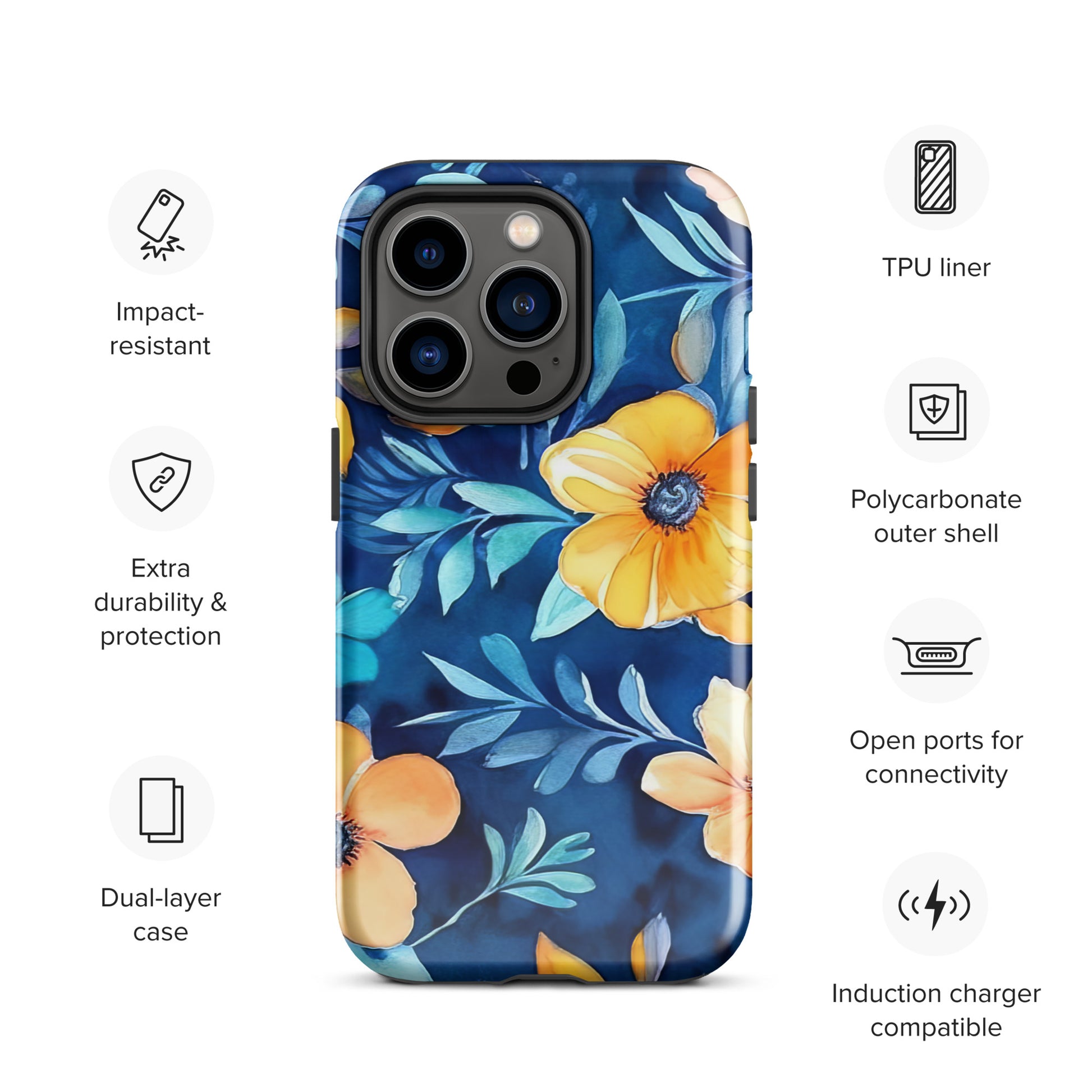 Blue and Yellow Rose Tough Case for iPhone® CedarHill Country Market