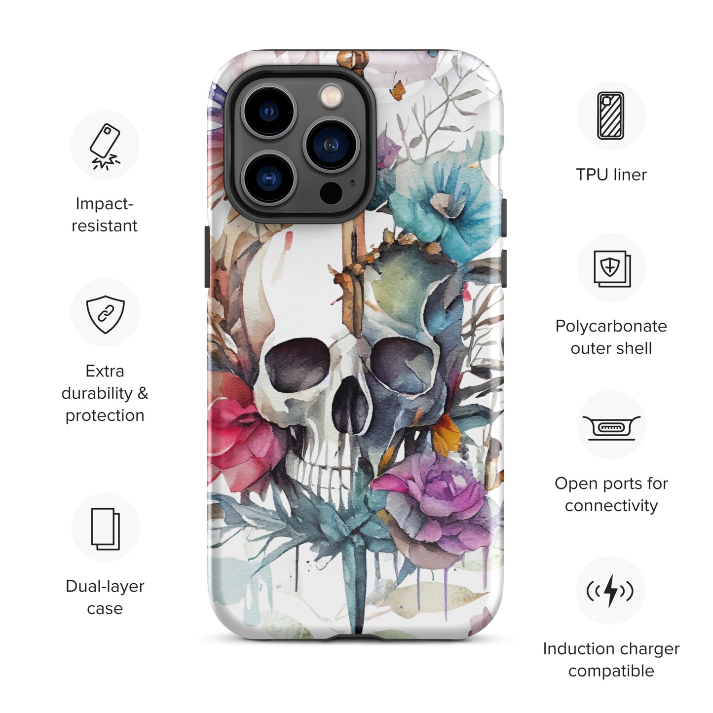 Skull and Flower Themed Tough Case for iPhone® CedarHill Country Market