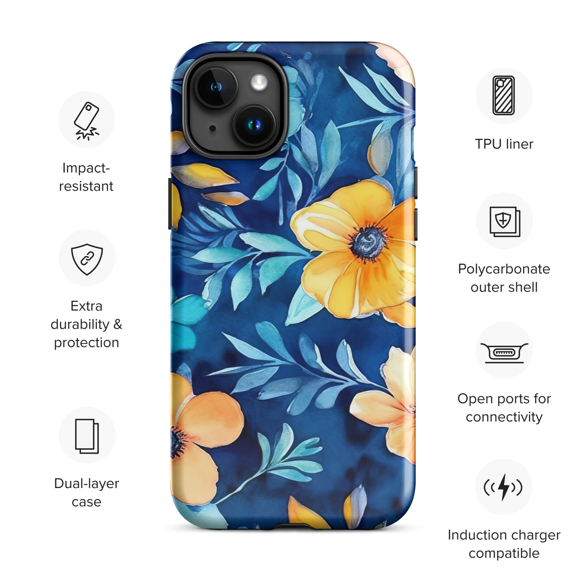 Blue and Yellow Rose Tough Case for iPhone® CedarHill Country Market
