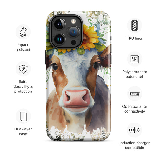 Sunflower Cow Themed Tough Case for iPhone® CedarHill Country Market