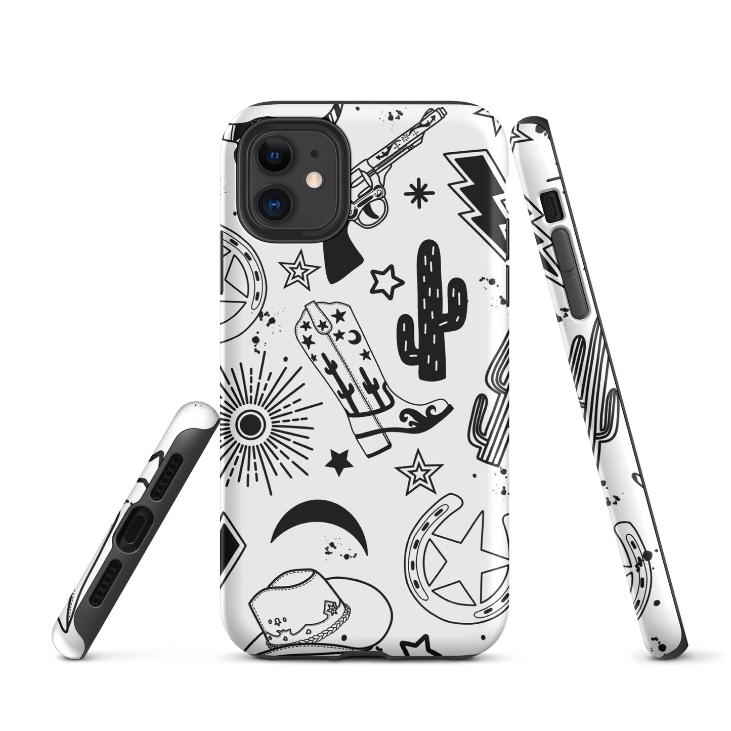 Black and White Western Themed Tough Case for iPhone® CedarHill Country Market