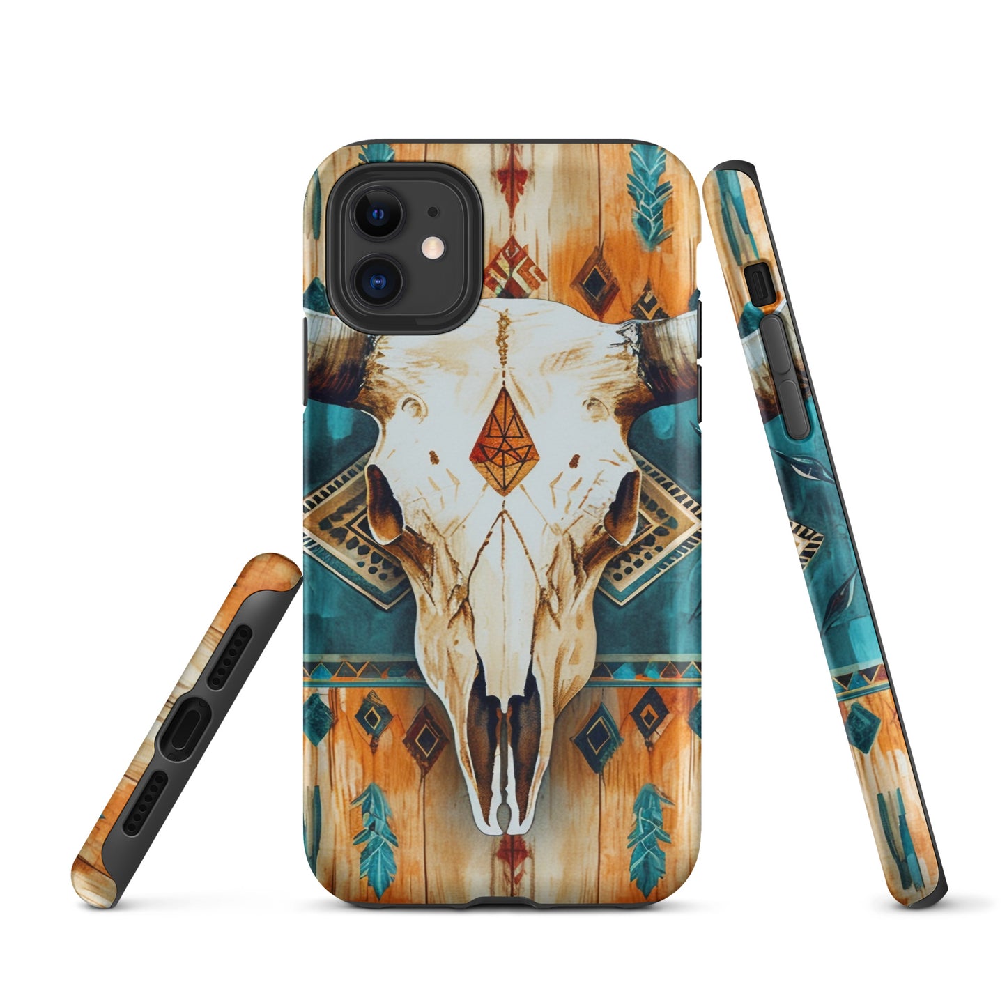 Western Bull Skull Rustic Turquoise Tough Case for iPhone® CedarHill Country Market