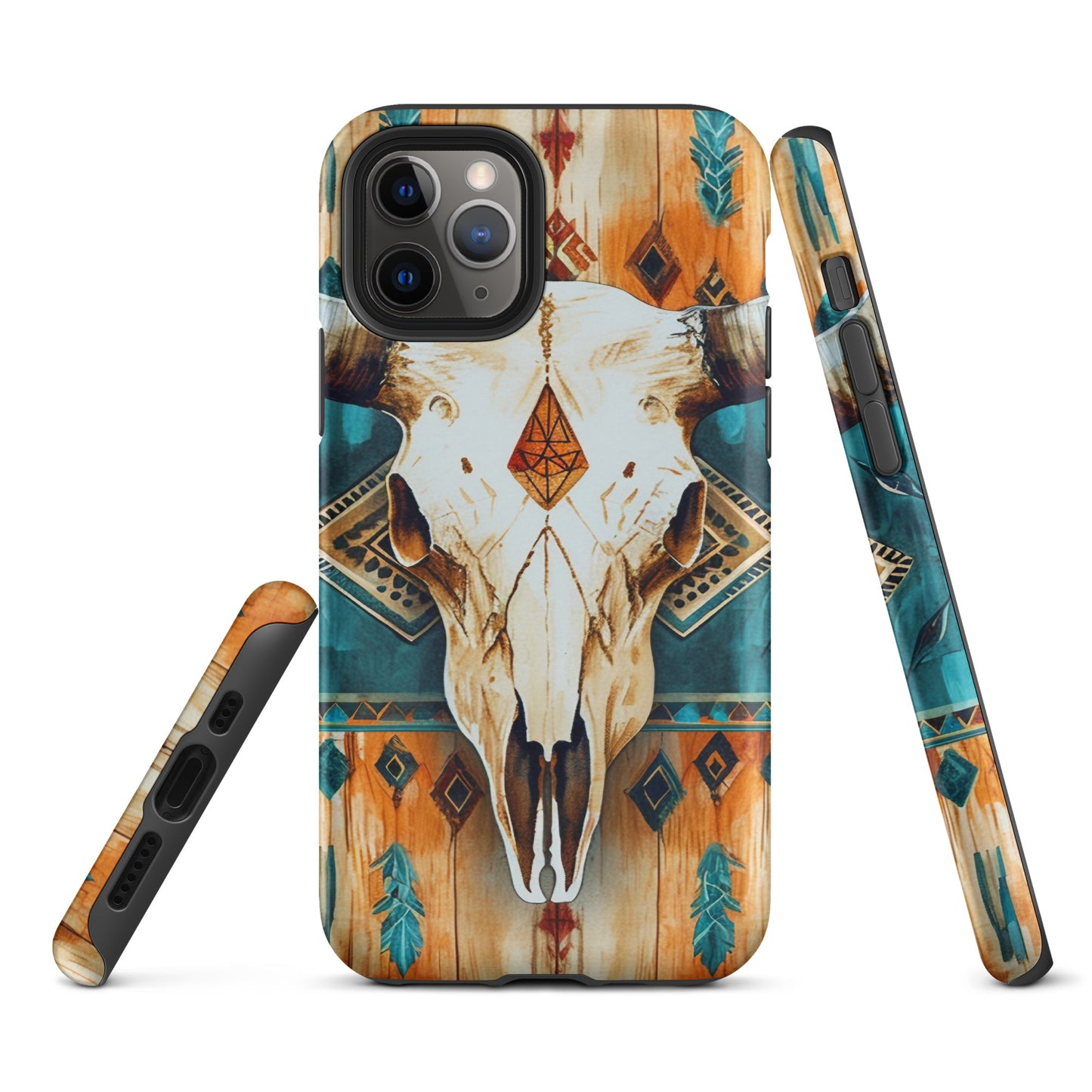 Western Bull Skull Rustic Turquoise Tough Case for iPhone® CedarHill Country Market