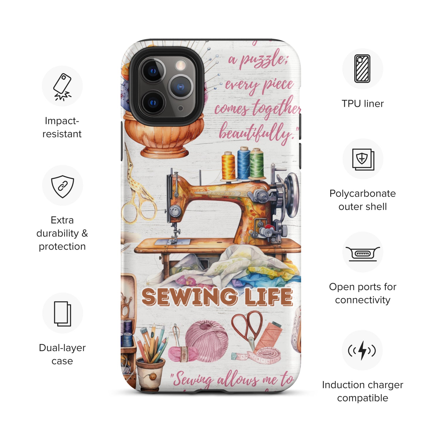 Sewing Life Themed Tough Case for iPhone® CedarHill Country Market