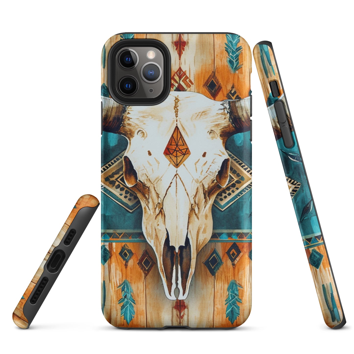 Western Bull Skull Rustic Turquoise Tough Case for iPhone® CedarHill Country Market