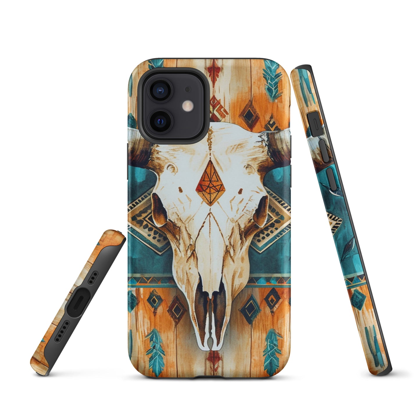 Western Bull Skull Rustic Turquoise Tough Case for iPhone® CedarHill Country Market