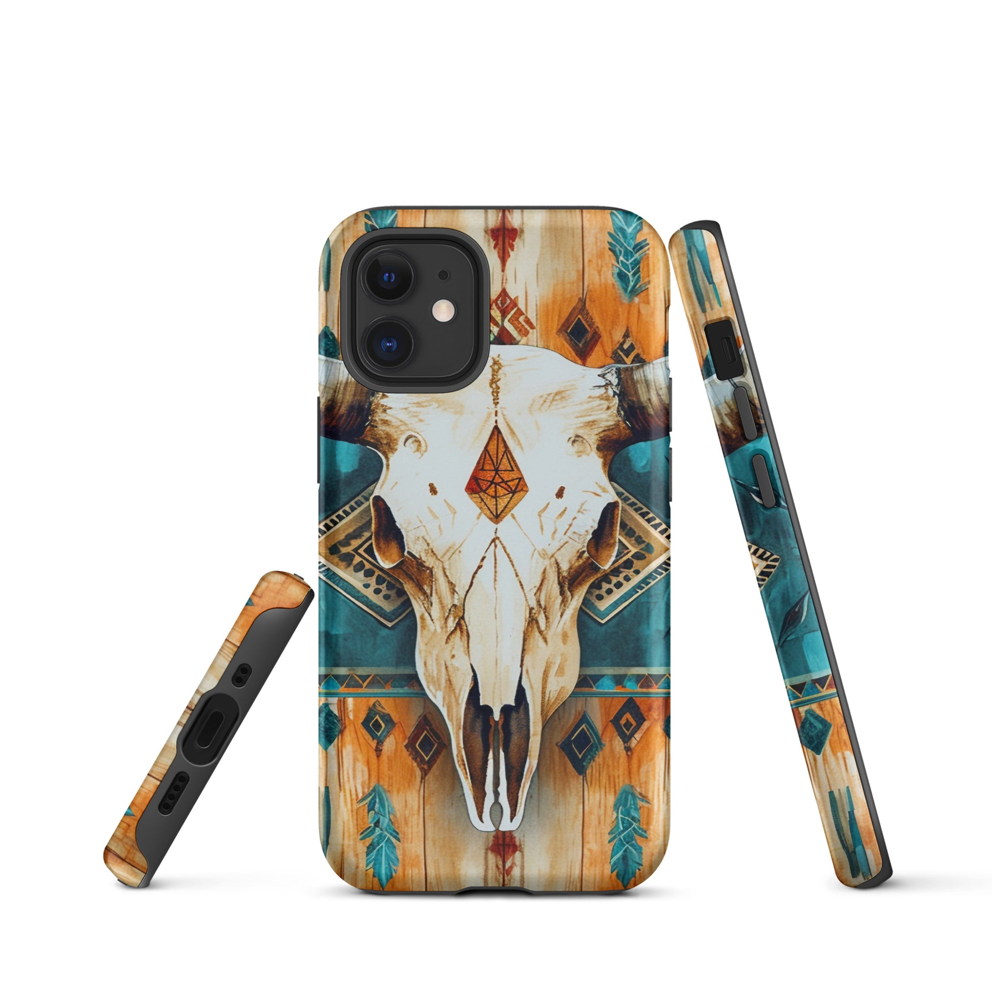 Western Bull Skull Rustic Turquoise Tough Case for iPhone® CedarHill Country Market