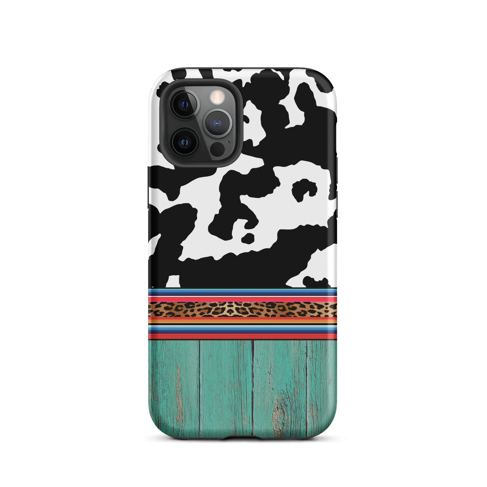 Black Cow Print Western Themed Tough Case for iPhone® CedarHill Country Market