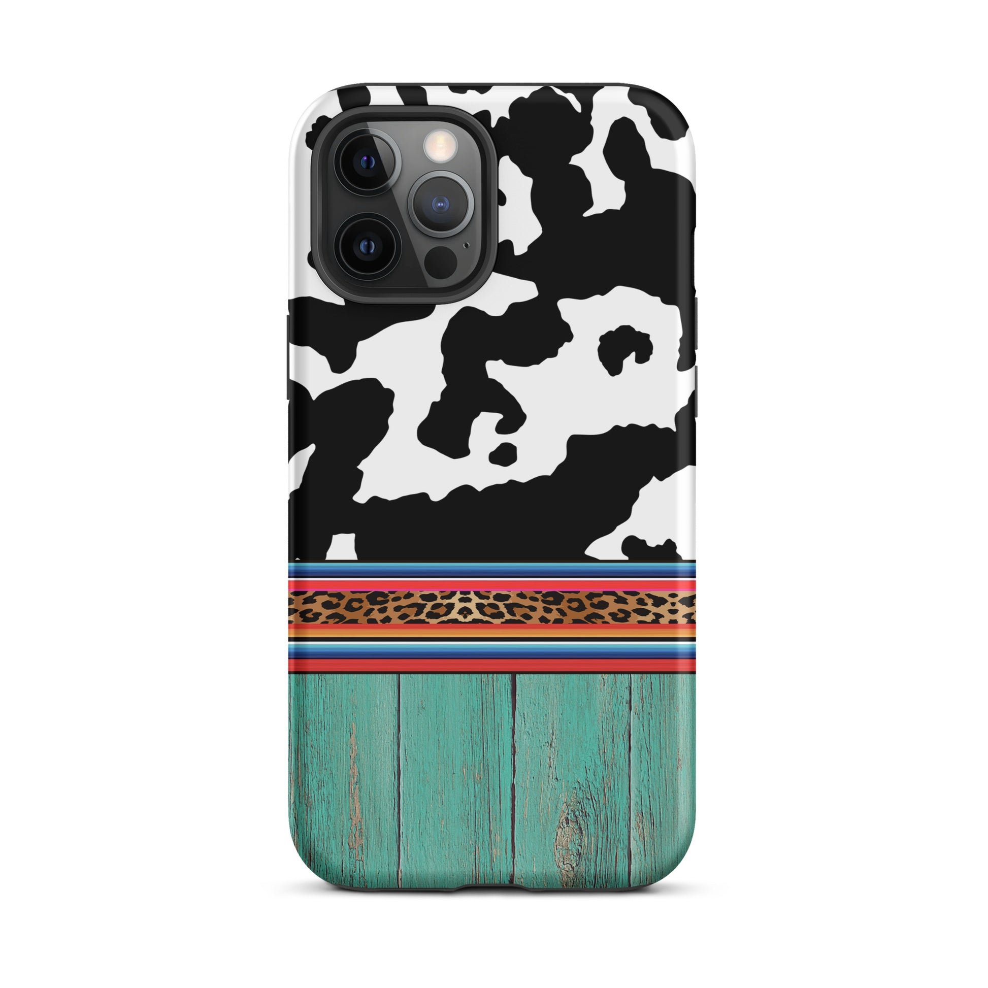 Black Cow Print Western Themed Tough Case for iPhone® CedarHill Country Market