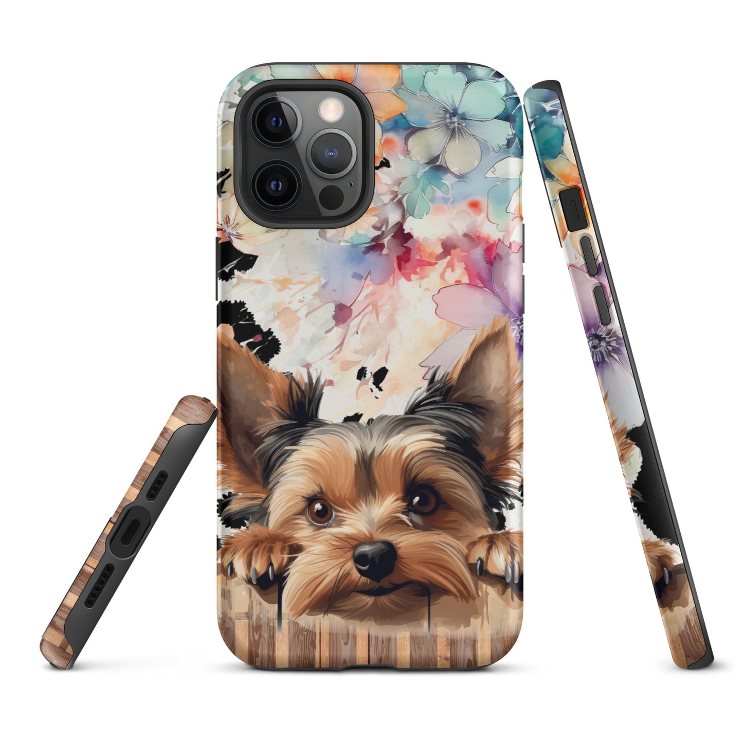 Yorkshire Terrier Cowprint and Floral Tough Case for iPhone® CedarHill Country Market