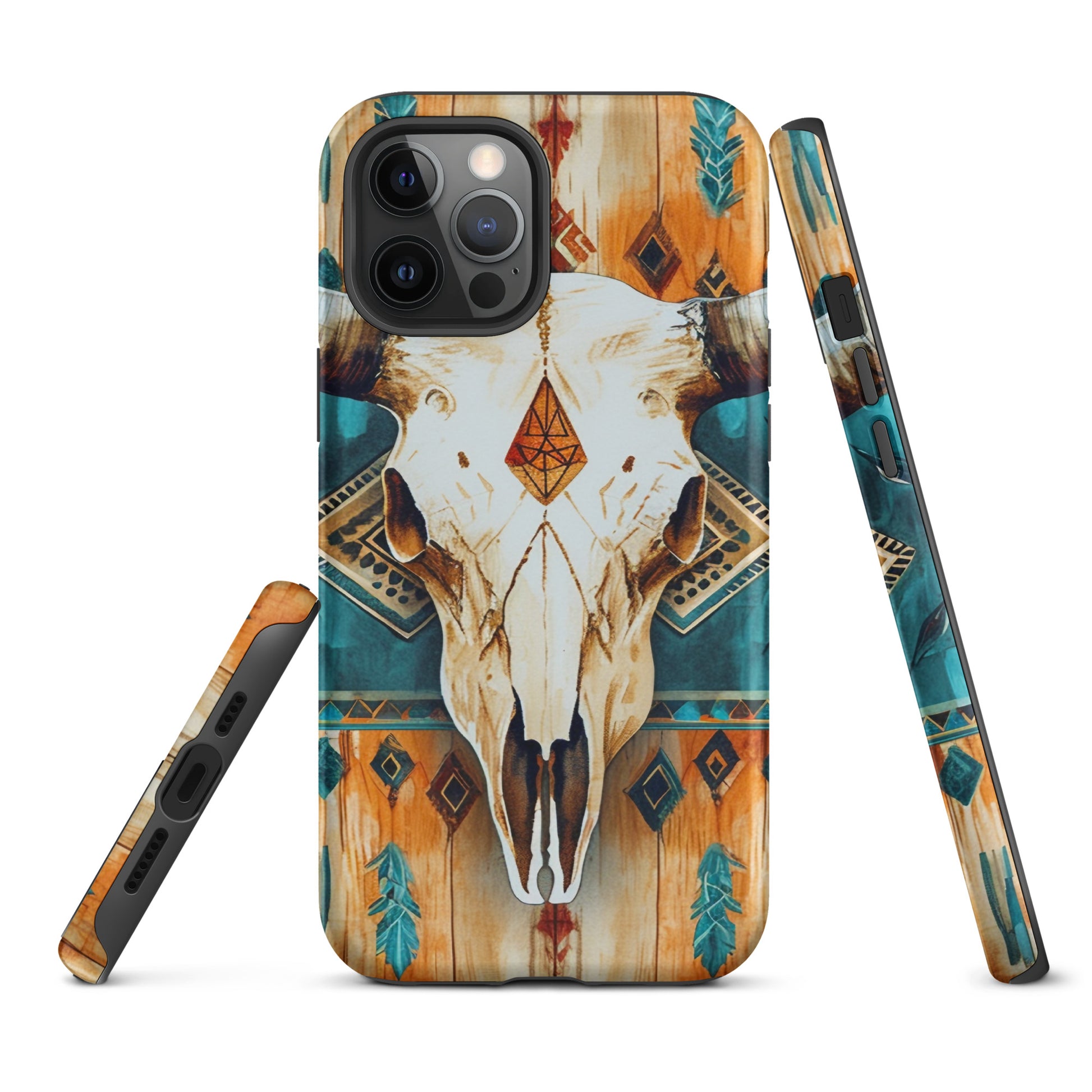 Western Bull Skull Rustic Turquoise Tough Case for iPhone® CedarHill Country Market