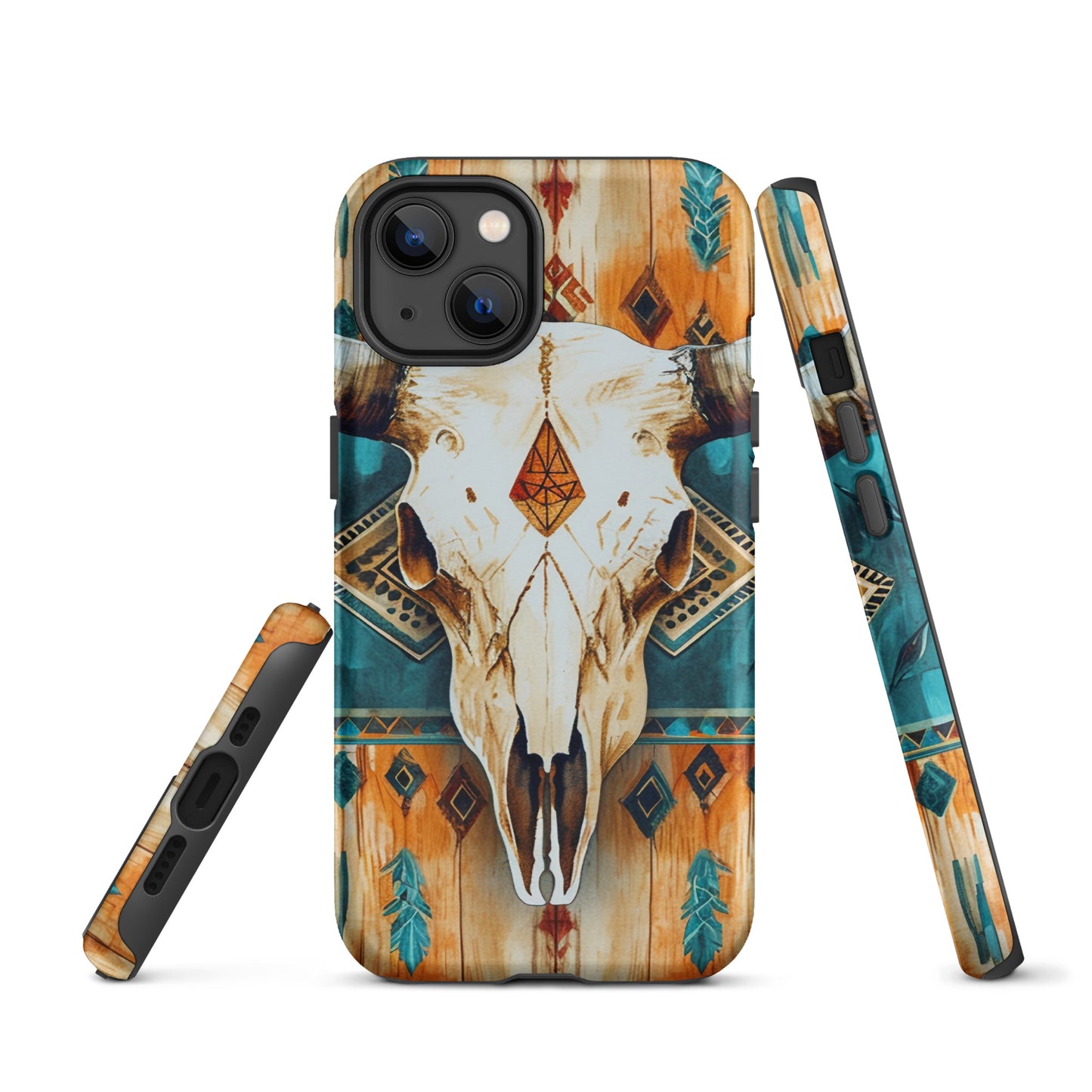 Western Bull Skull Rustic Turquoise Tough Case for iPhone® CedarHill Country Market