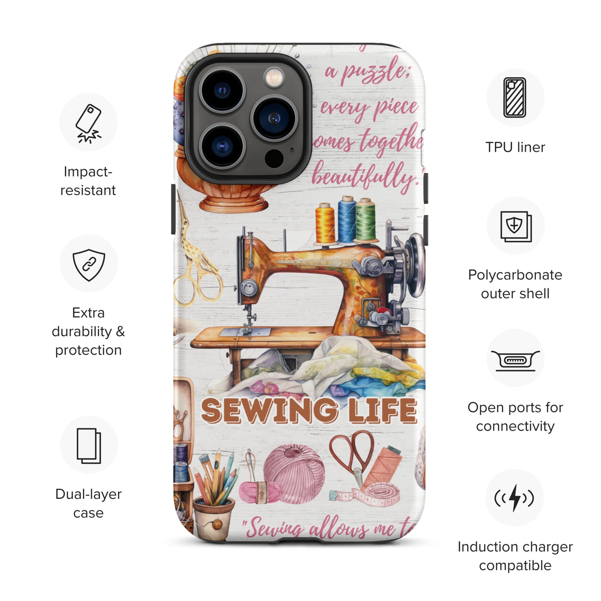 Sewing Life Themed Tough Case for iPhone® CedarHill Country Market