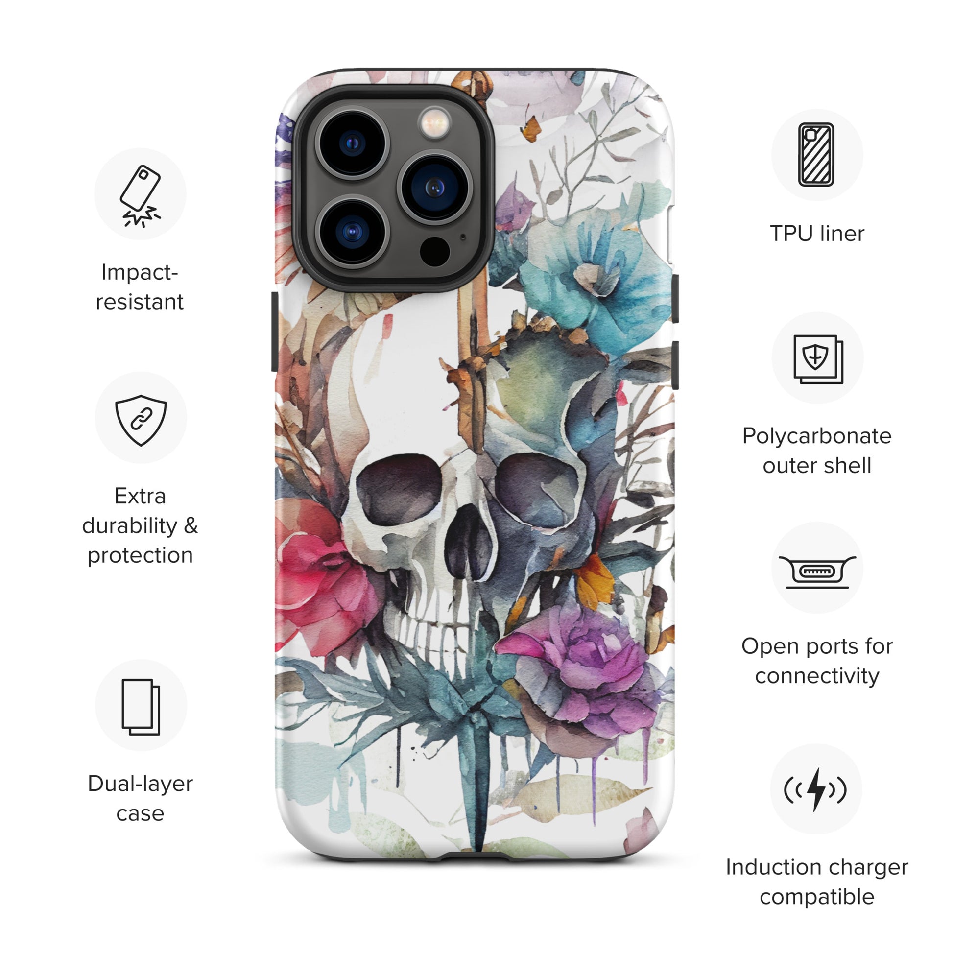 Skull and Flower Themed Tough Case for iPhone® CedarHill Country Market