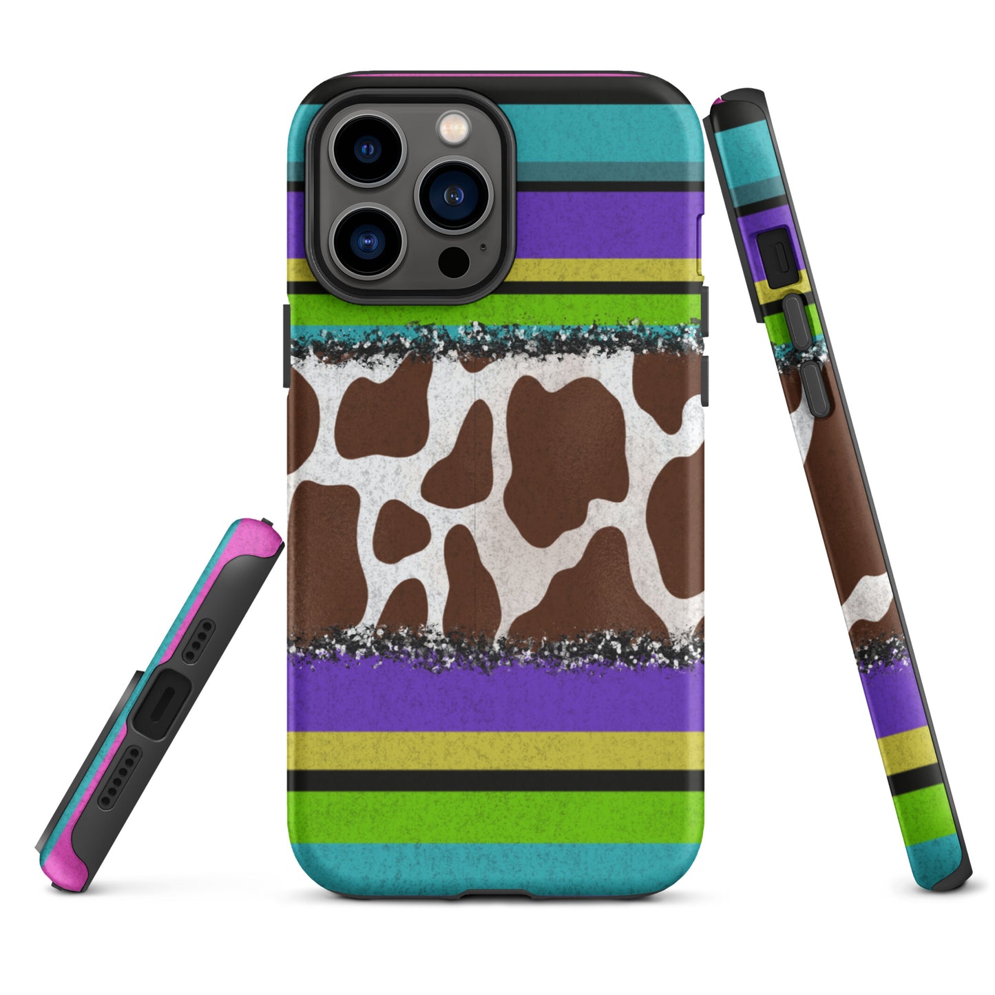 Cow Print and Stripes Tough Case for iPhone®