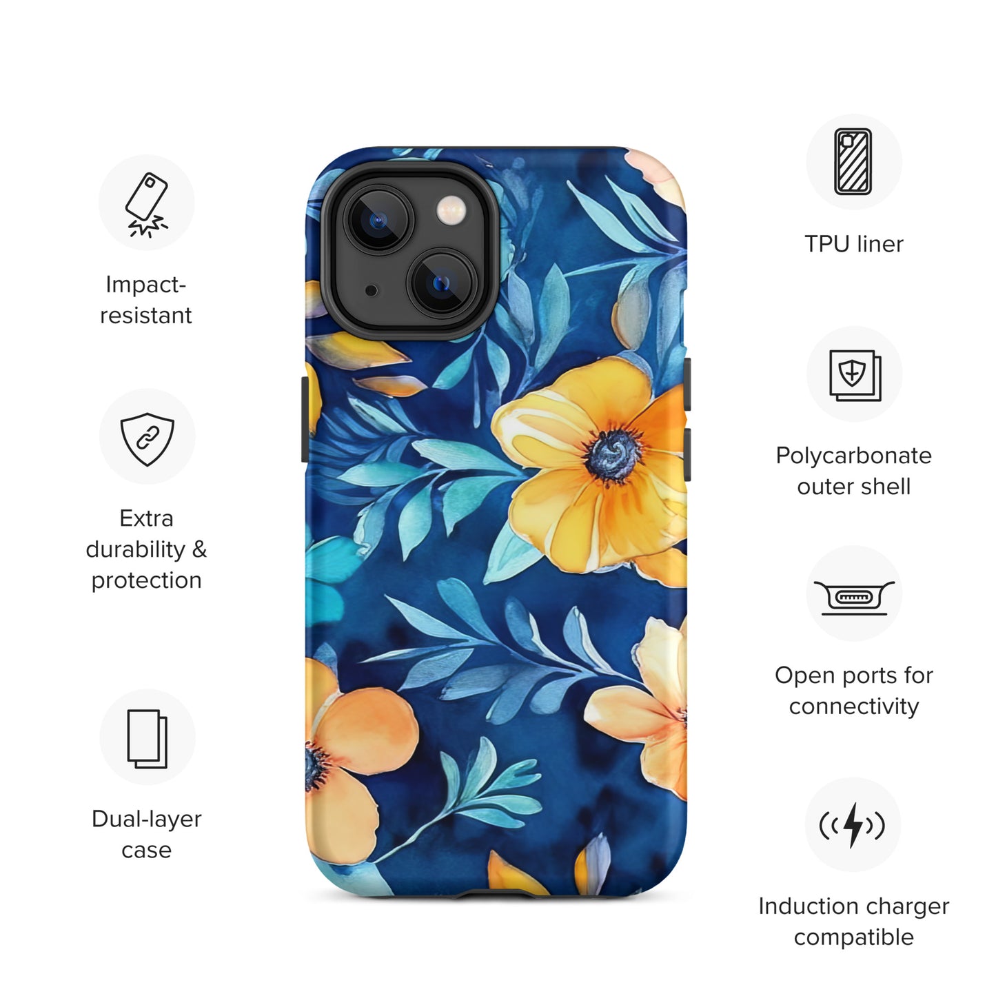 Blue and Yellow Rose Tough Case for iPhone® CedarHill Country Market