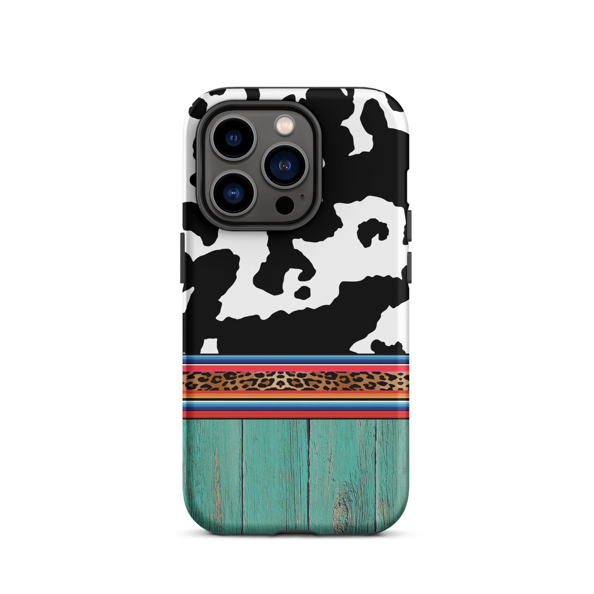 Black Cow Print Western Themed Tough Case for iPhone® CedarHill Country Market