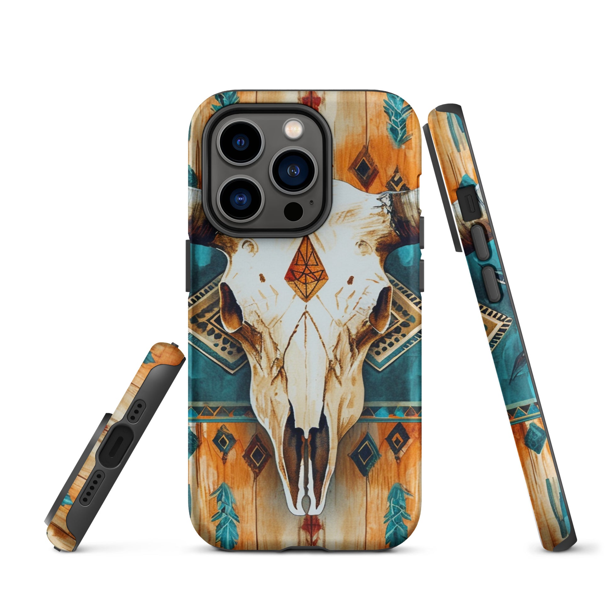 Western Bull Skull Rustic Turquoise Tough Case for iPhone® CedarHill Country Market