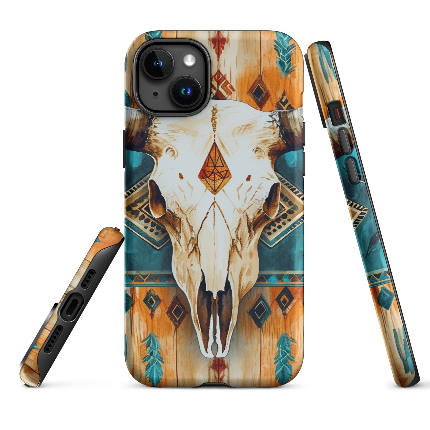 Western Bull Skull Rustic Turquoise Tough Case for iPhone® CedarHill Country Market