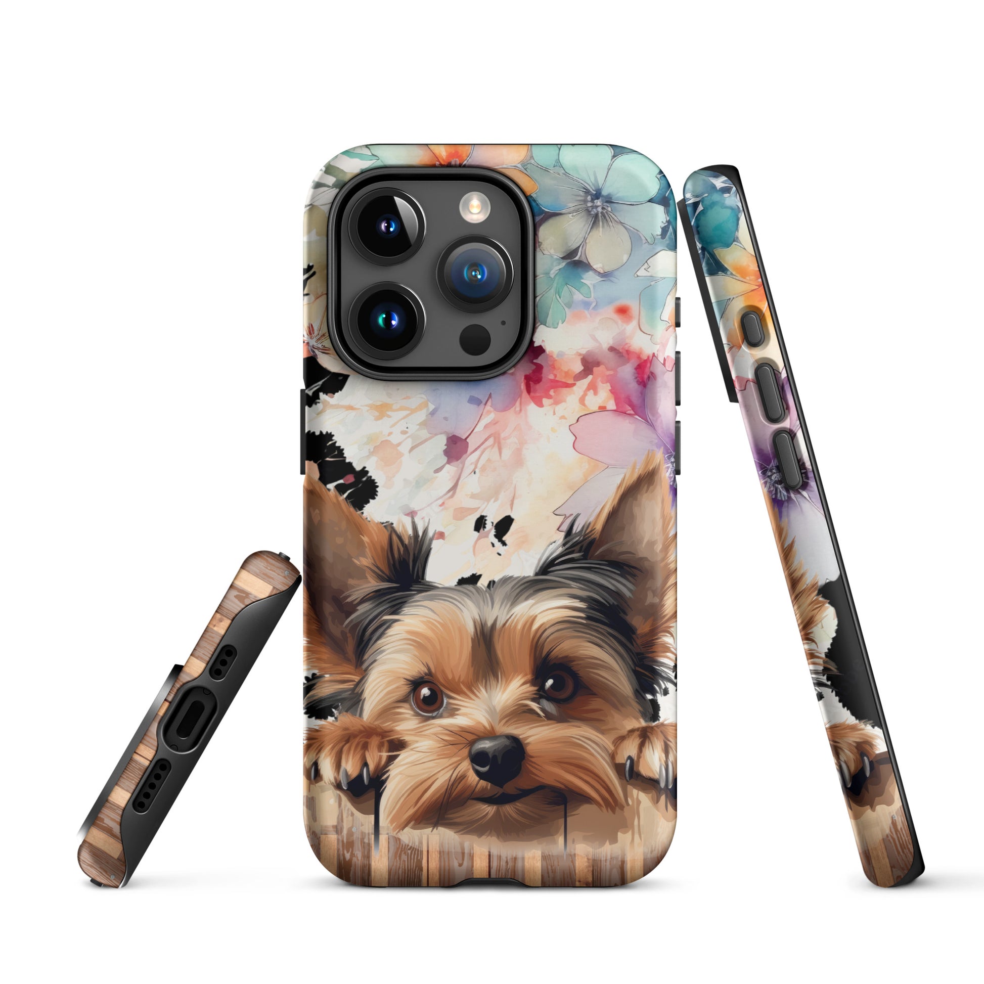 Yorkshire Terrier Cowprint and Floral Tough Case for iPhone® CedarHill Country Market