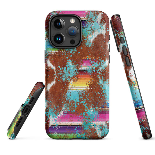 Cowhide and Aztec Western Themed Tough Case for iPhone®