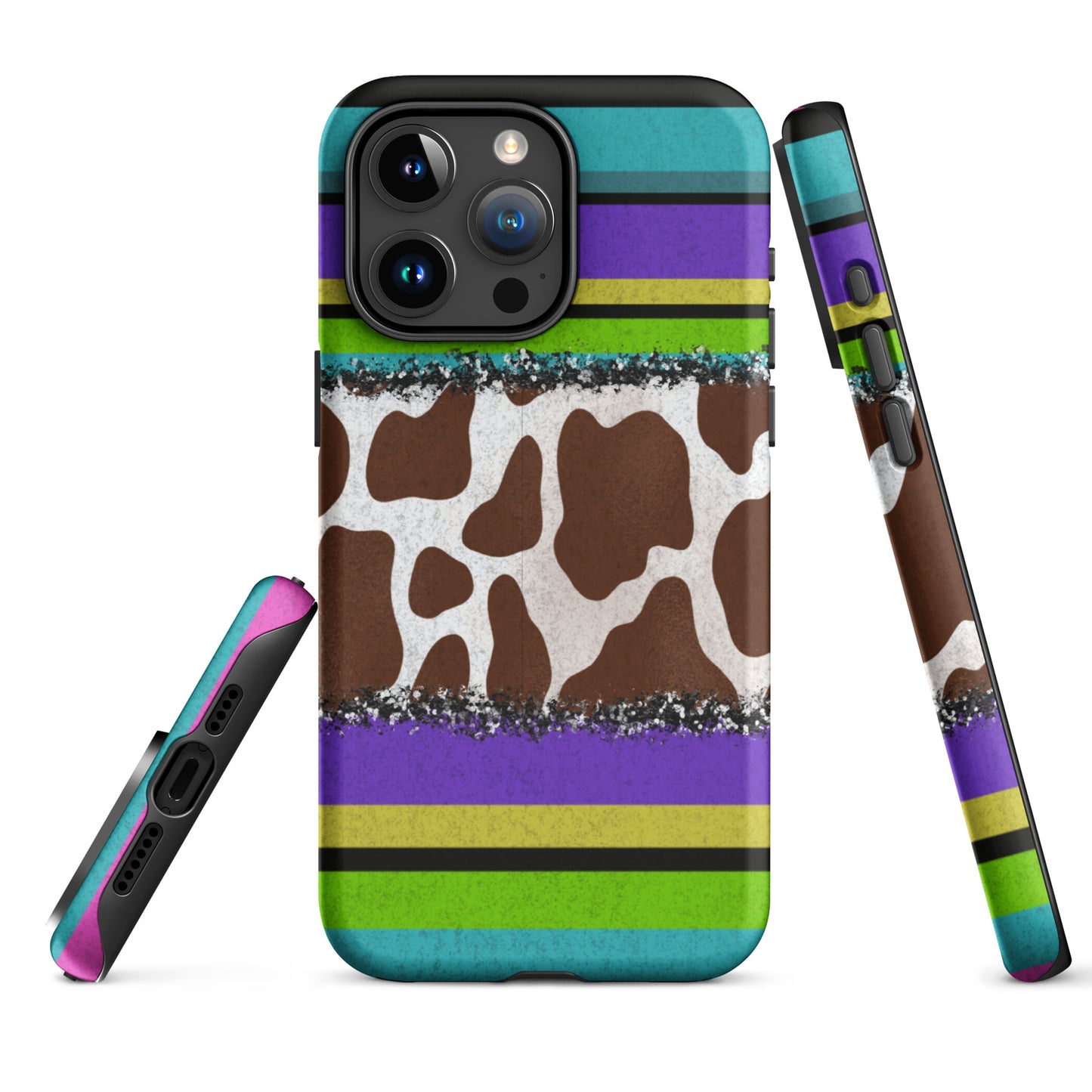 Cow Print and Stripes Tough Case for iPhone®