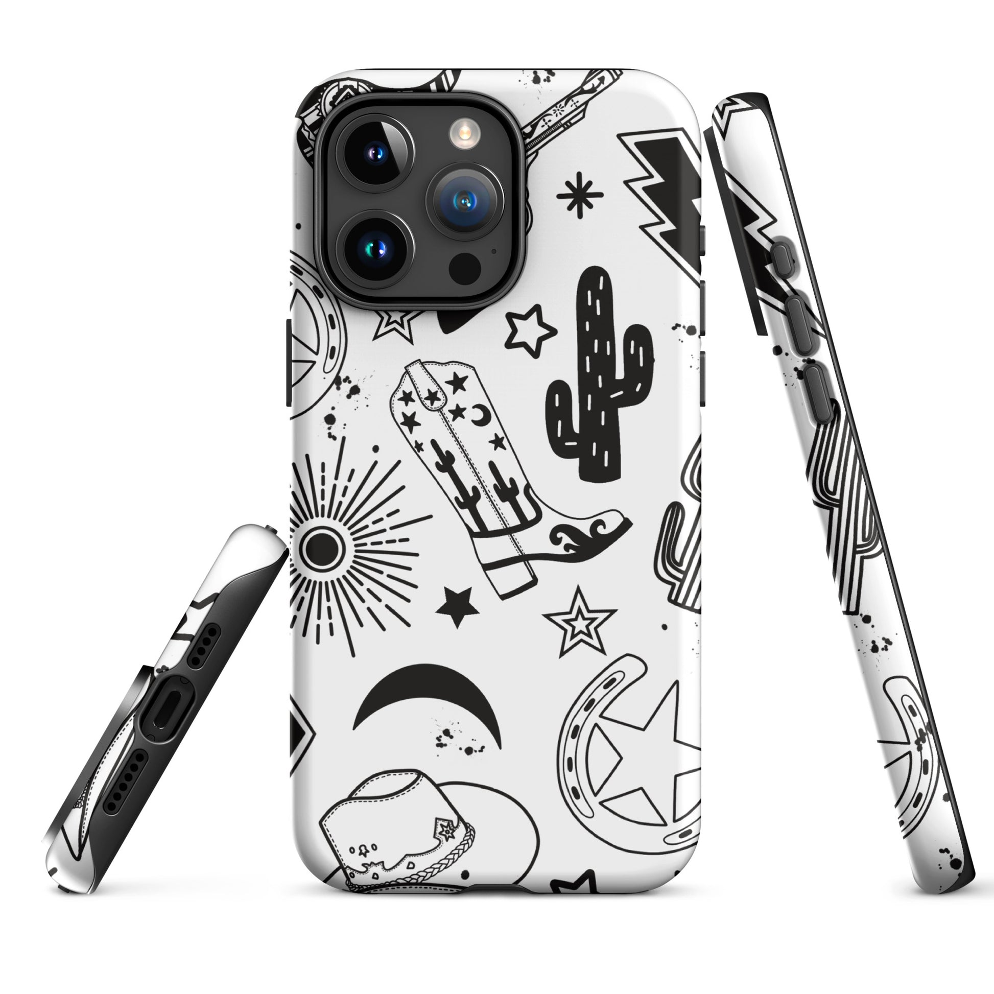 Black and White Western Themed Tough Case for iPhone® CedarHill Country Market
