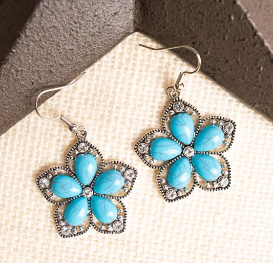 Turquoise Floral Bloomfield Earrings CedarHill Country Market