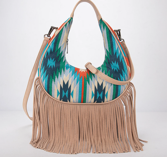 Montana West Aztec Fringe Crescent Crossbody Bag CedarHill Country Market