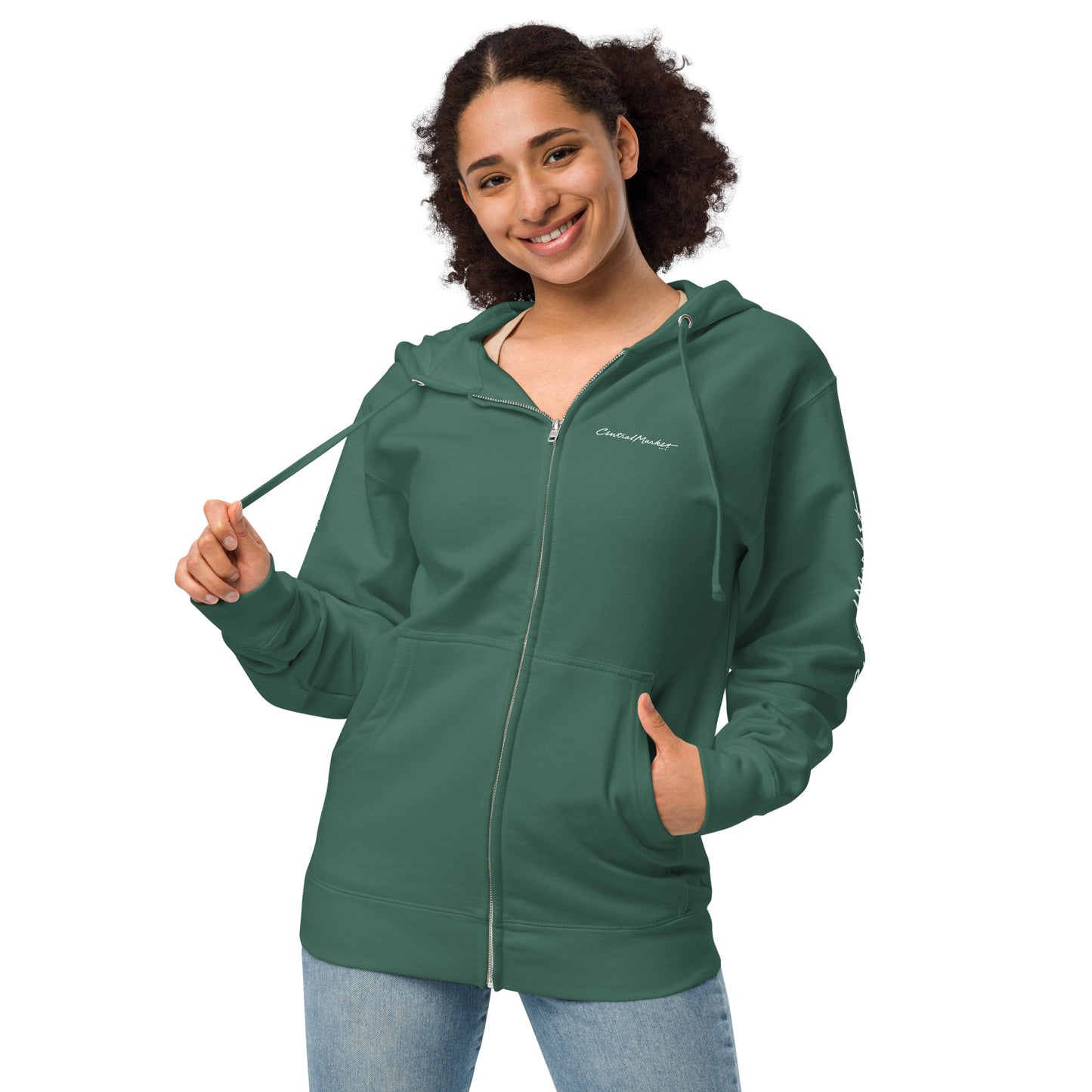 Central Market Unisex fleece zip up hoodie CedarHill Country Market