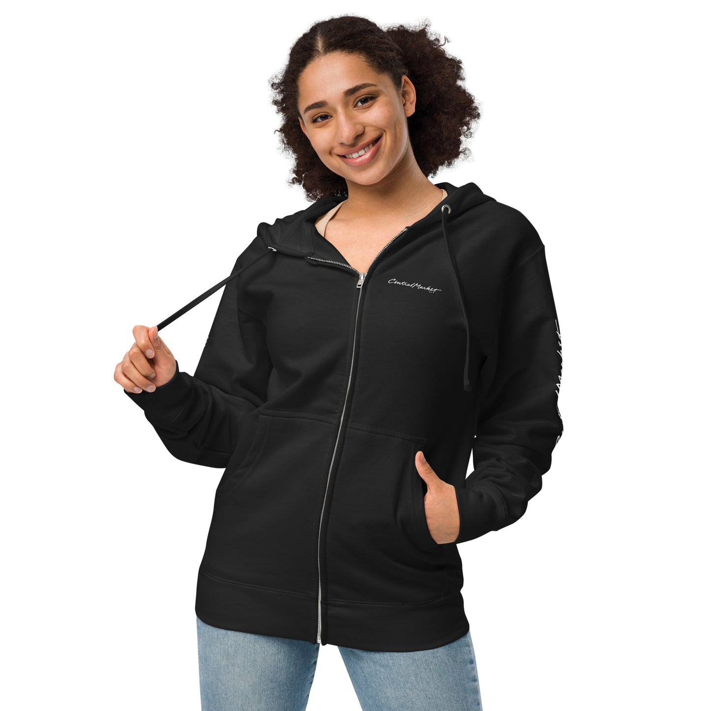 Central Market Unisex fleece zip up hoodie CedarHill Country Market