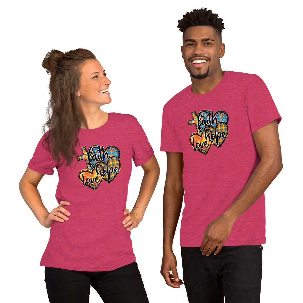 Faith, Hope & Love Unisex t-shirt CedarHill Country Market