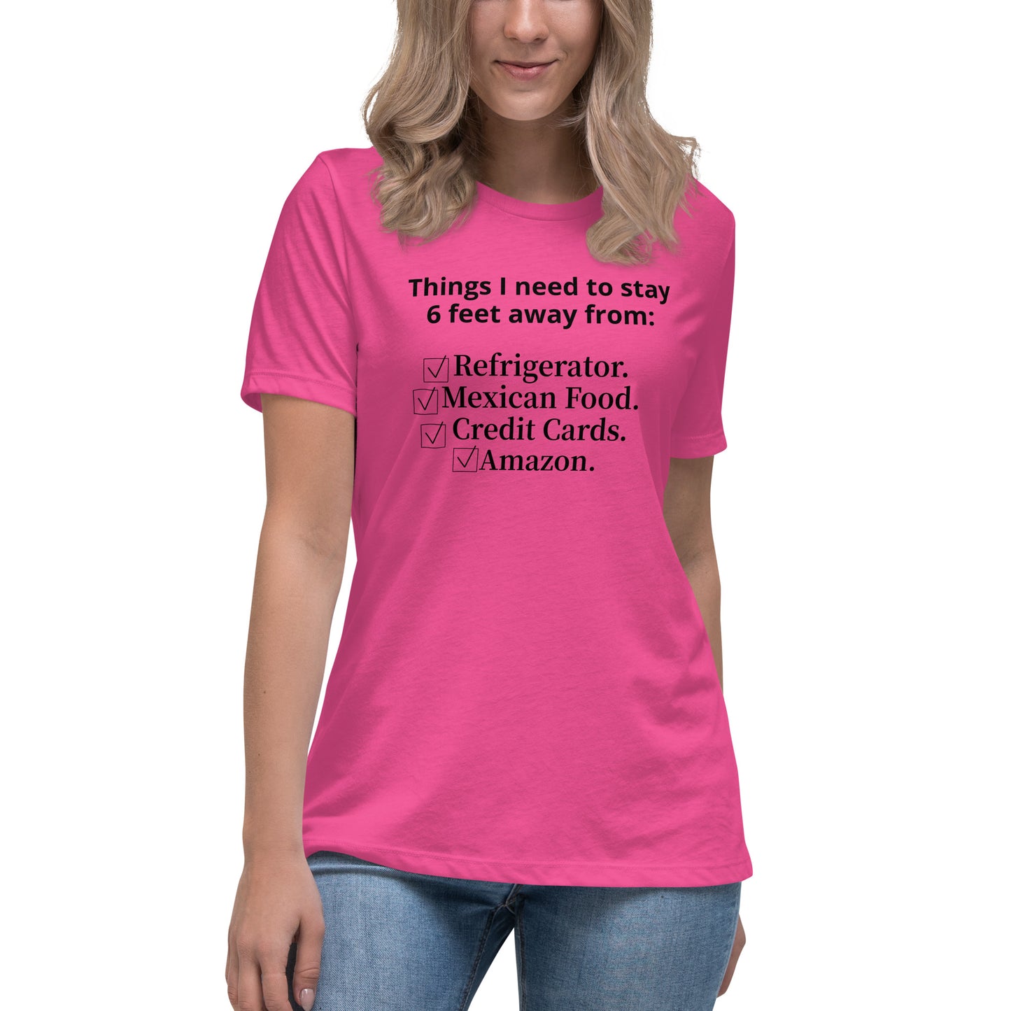 6 Feet Away Funny Women's Relaxed T-Shirt CedarHill Country Market