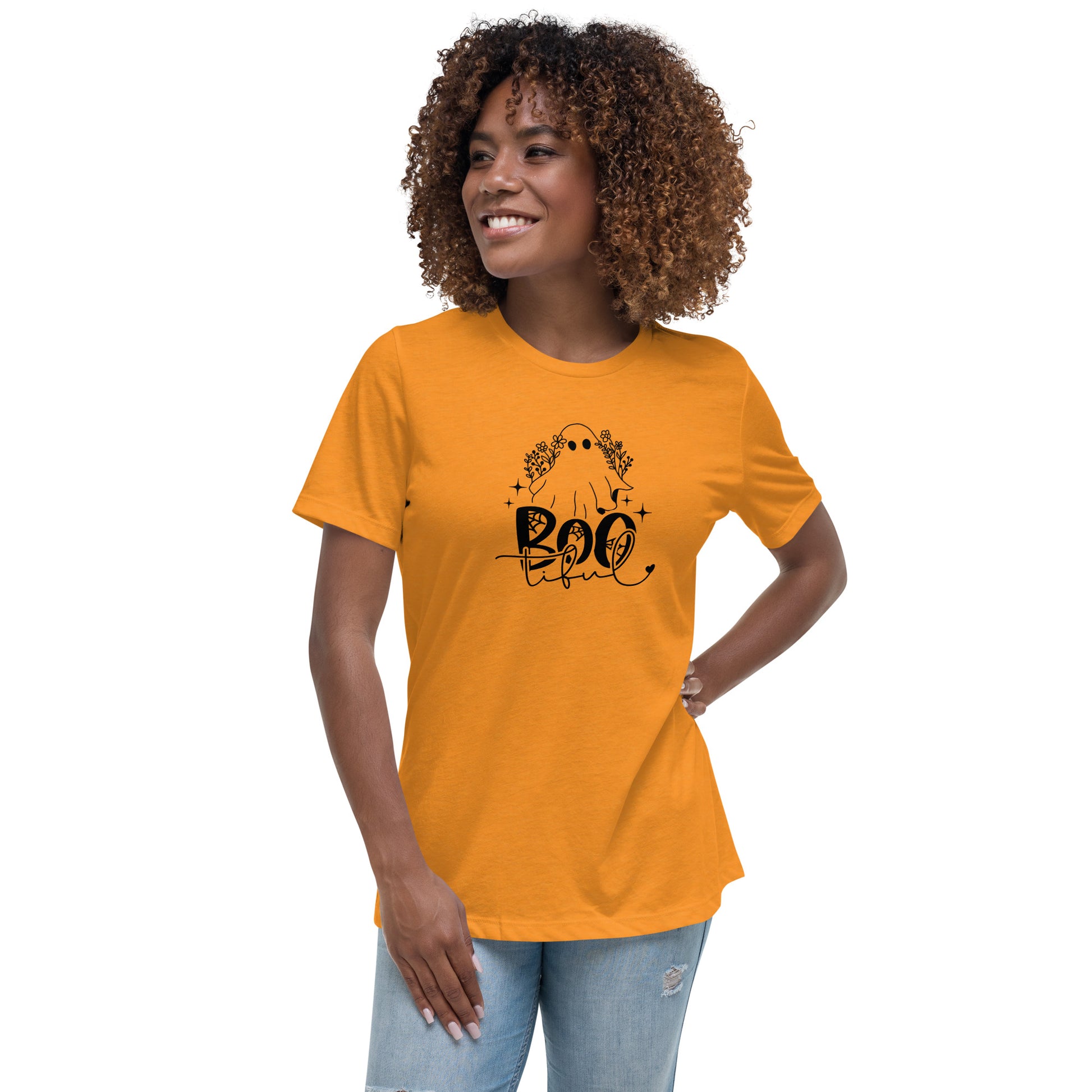 Boo-itful Spooky Ghost Funny Women's Relaxed T-Shirt CedarHill Country Market