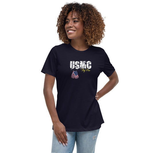 USMC My Hero United States Marine Corp Women's Relaxed T-Shirt CedarHill Country Market